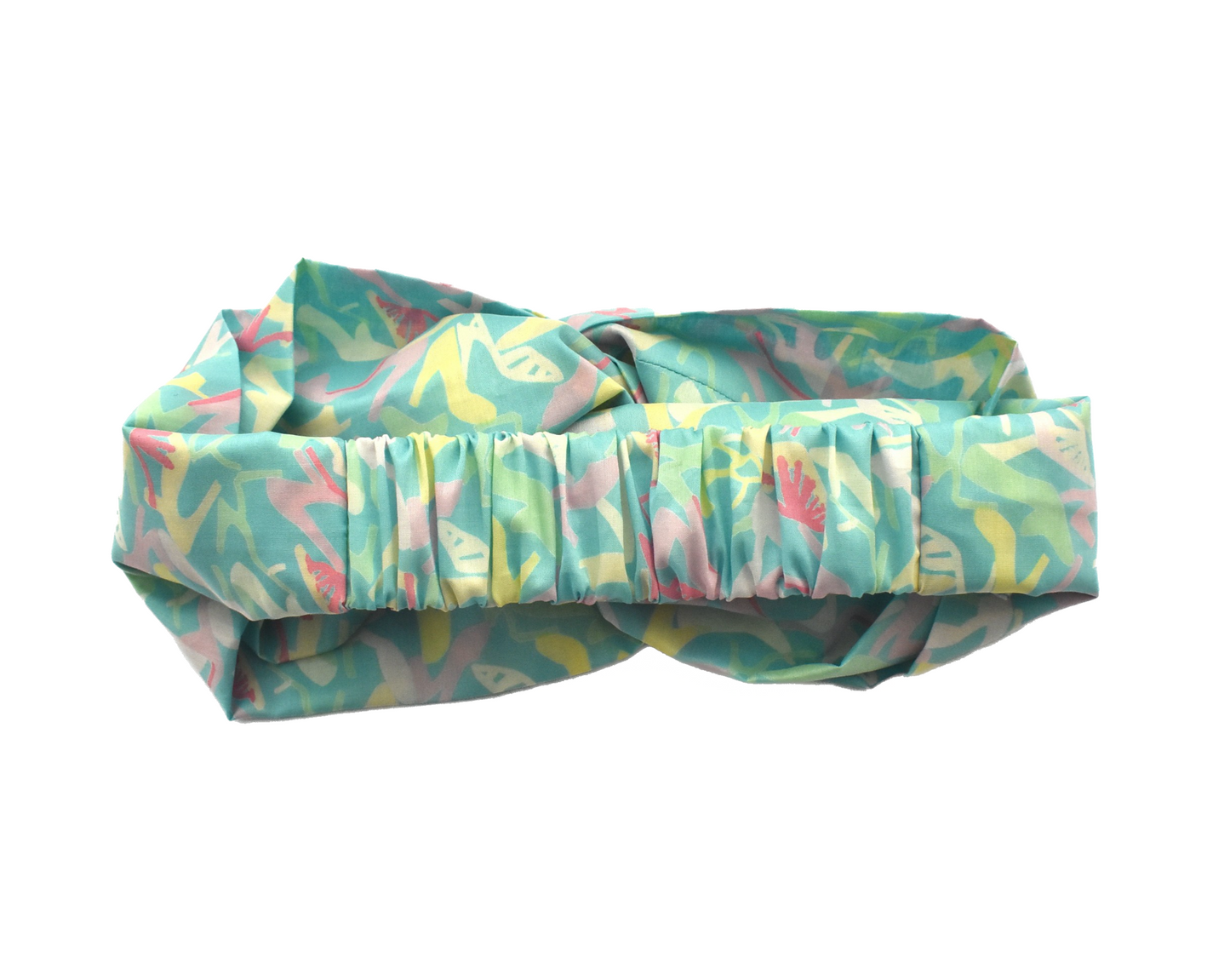 Twisted Turban Headband - Liberty of London Vintage Clara Aqua High Heels print