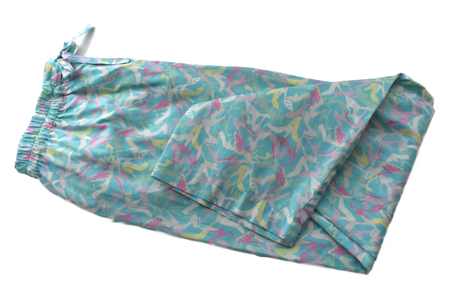 Classic Pyjama bottoms - Vintage Liberty London Clara in turquoise - shoe print