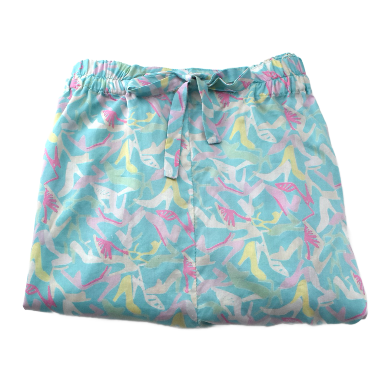 Classic Pyjama bottoms - Vintage Liberty London Clara in turquoise - shoe print