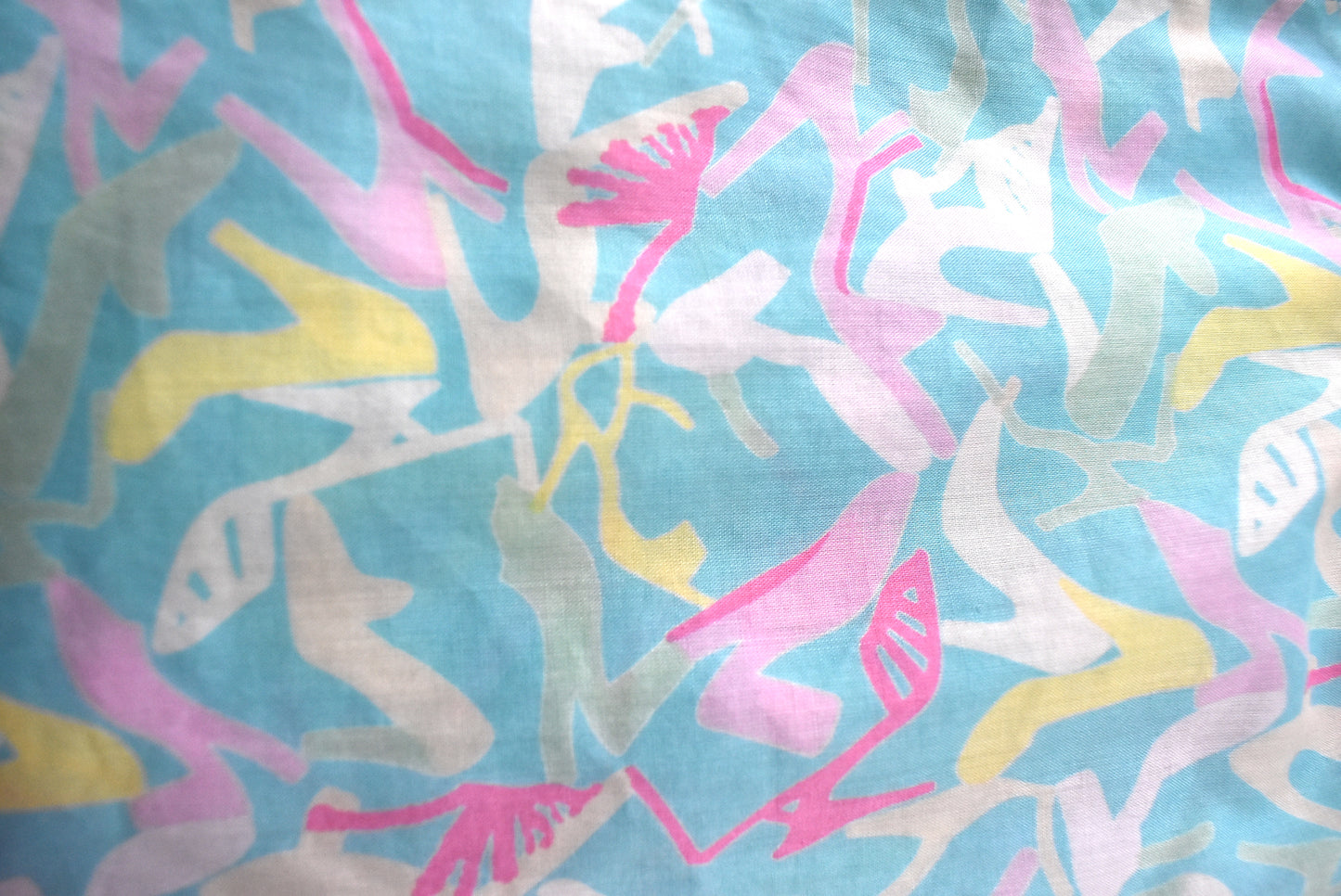 Classic Pyjama bottoms - Vintage Liberty London Clara in turquoise - shoe print
