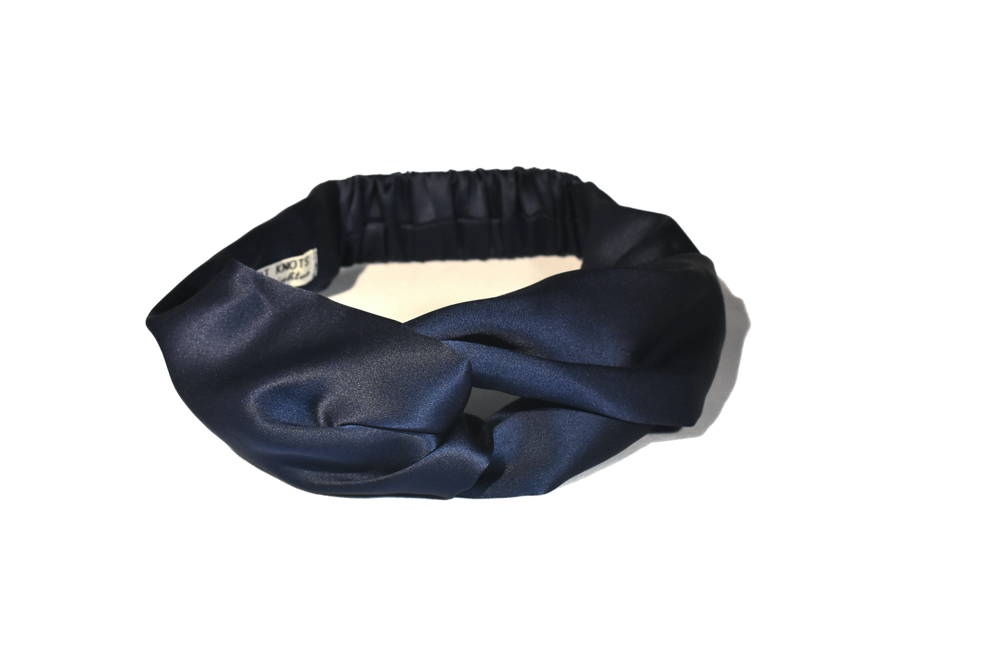 Navy Blue Silk Twisted Turban hairband and neck scarf in Mulberry Silk - 100% pure silk satin
