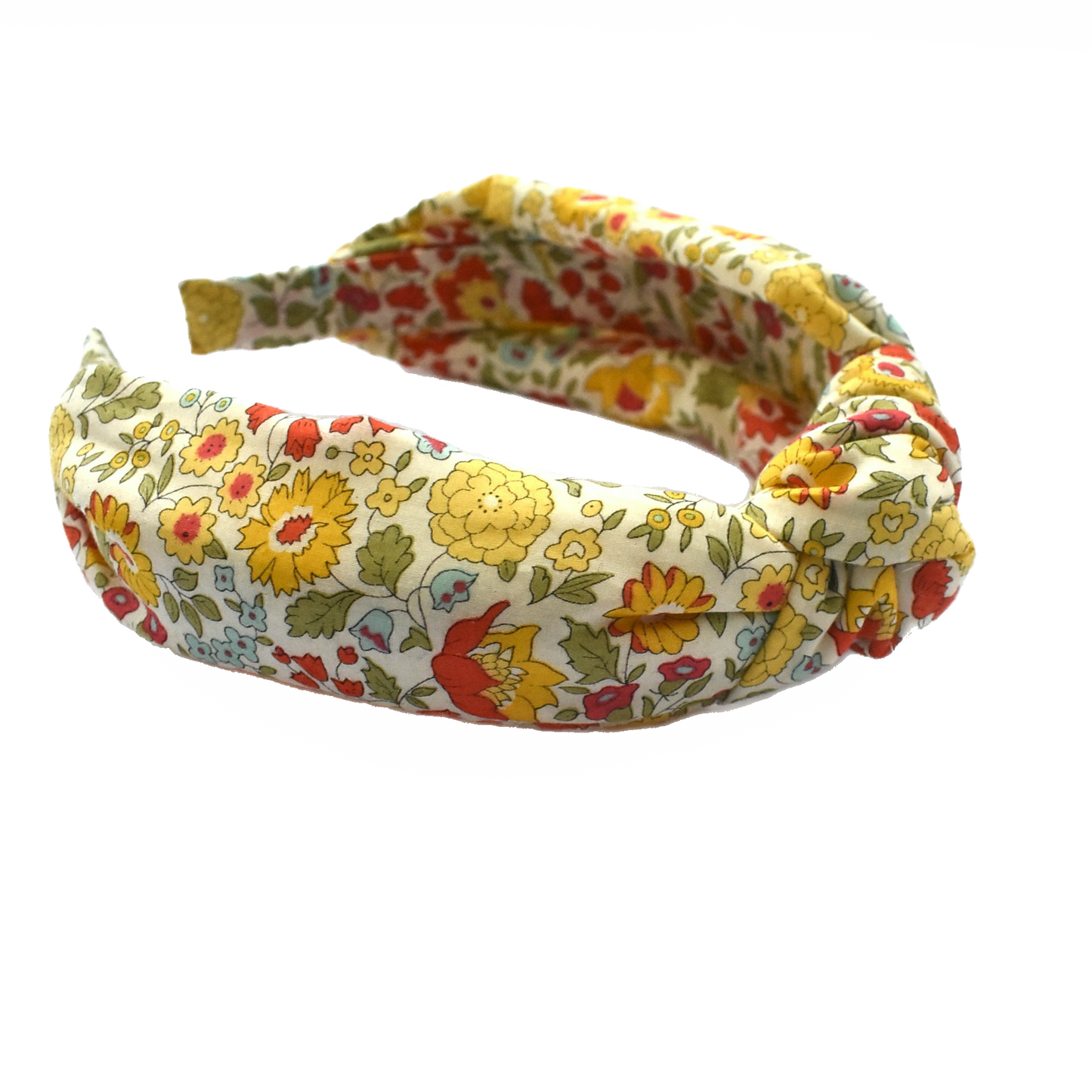 Together Co Classic Knot head band - Liberty of London D'anjo Yellow Floral print - Silk & Lawn