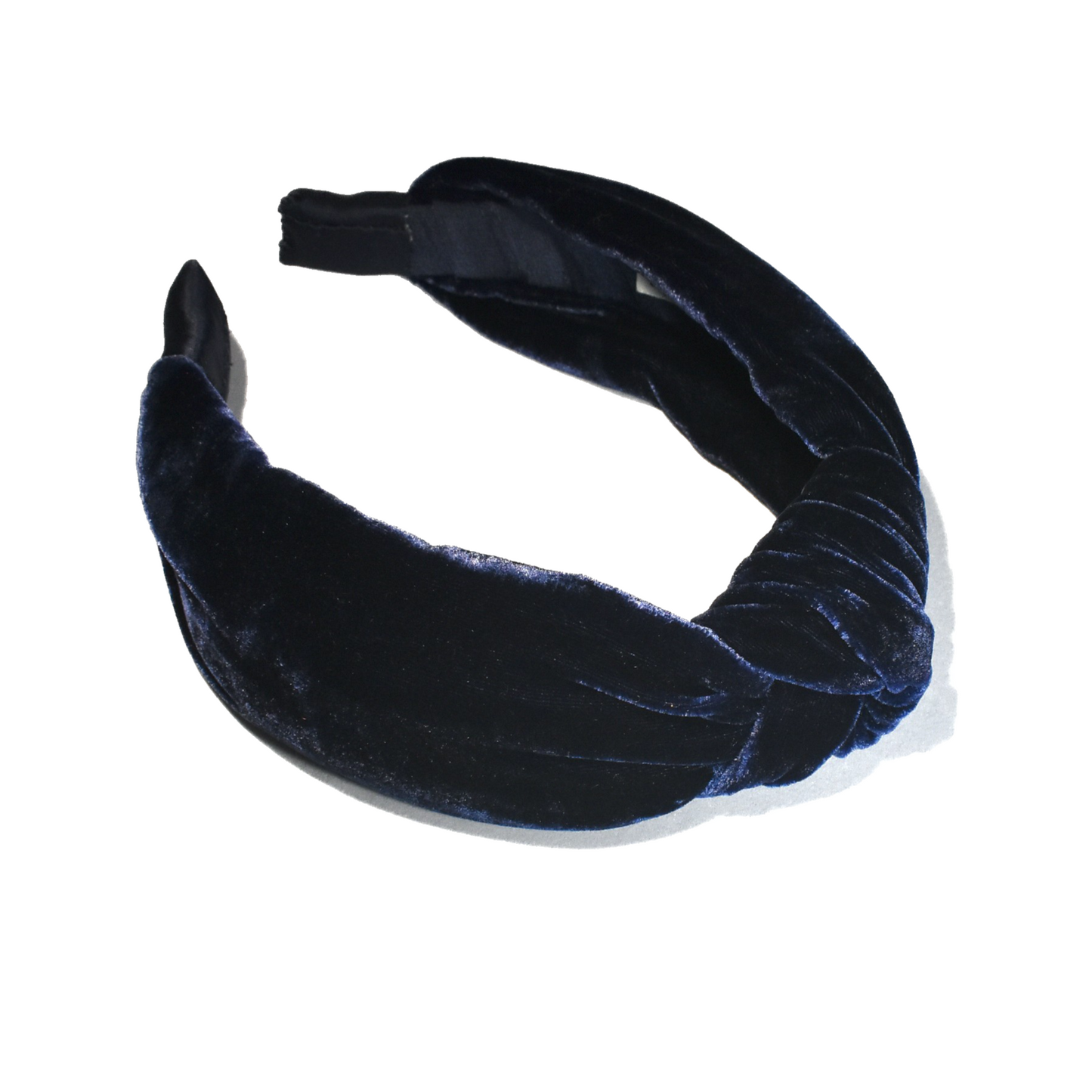 Classic Knot silk velvet headband - Navy Blue Silk Velvet