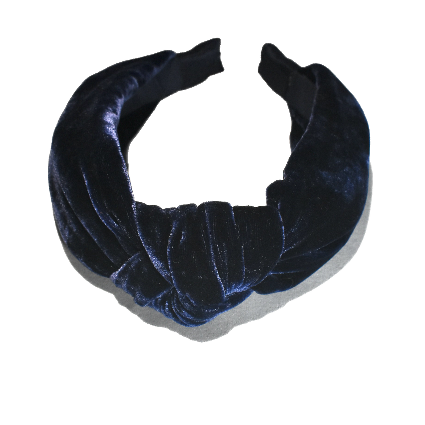 Classic Knot silk velvet headband - Navy Blue Silk Velvet