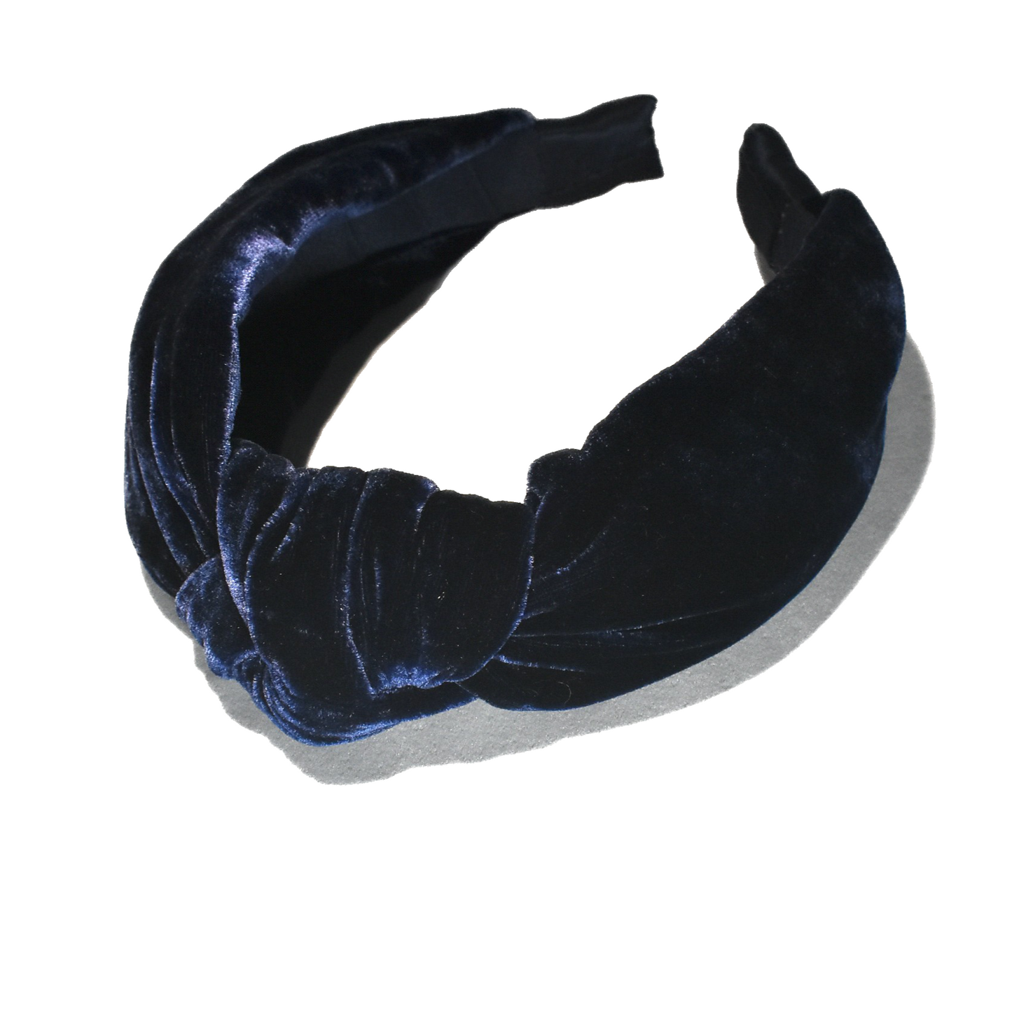 Classic Knot silk velvet headband - Navy Blue Silk Velvet
