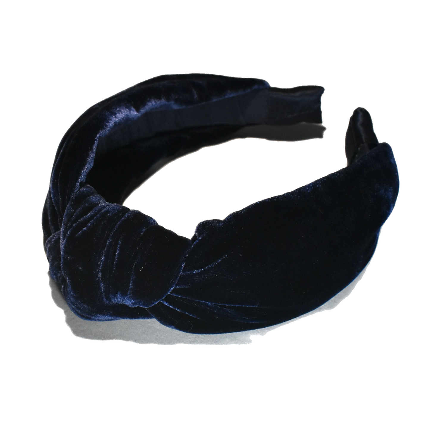 Classic Knot silk velvet headband - Navy Blue Silk Velvet