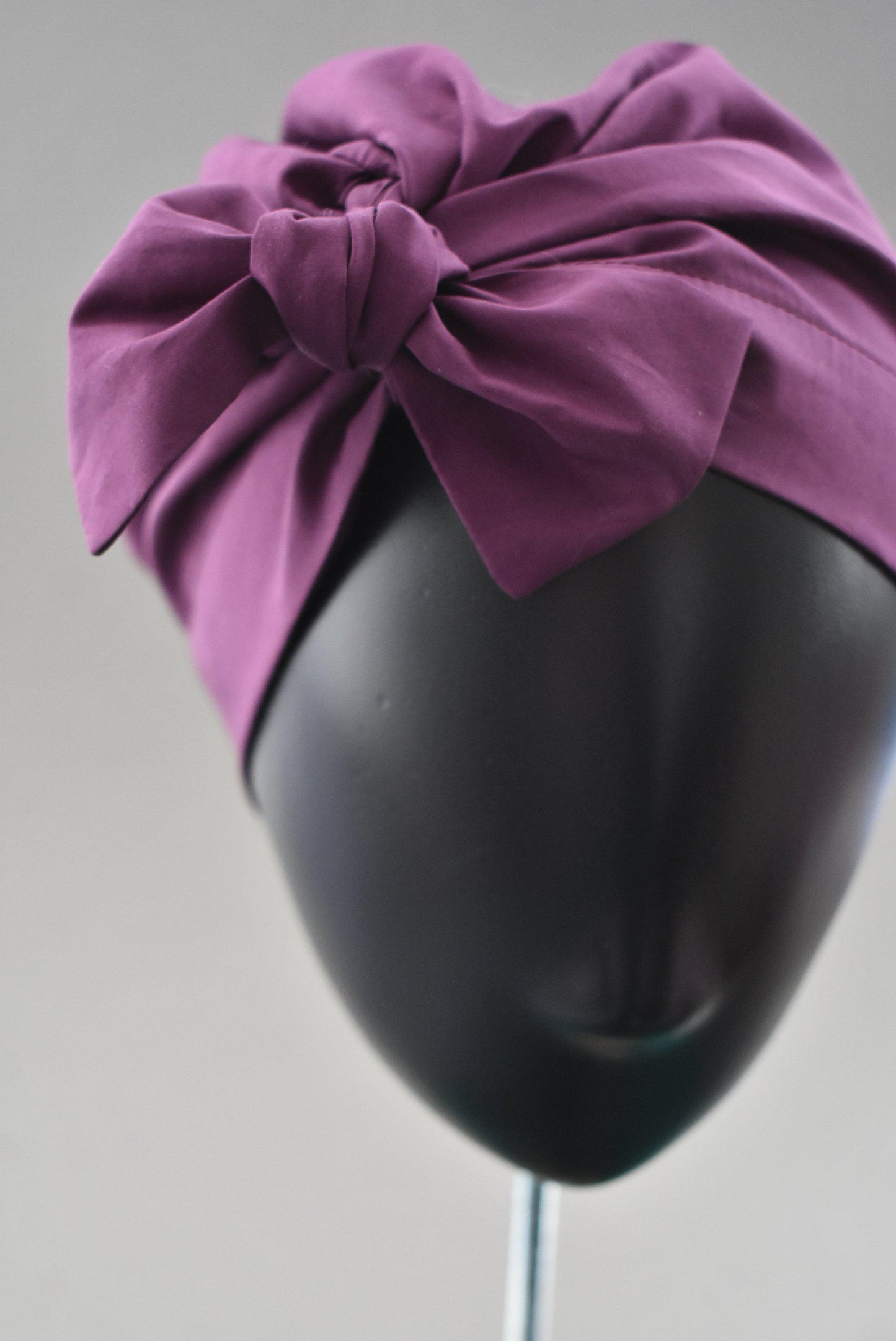 Ladies Turban Hat - Liberty of London Aubergine Purple