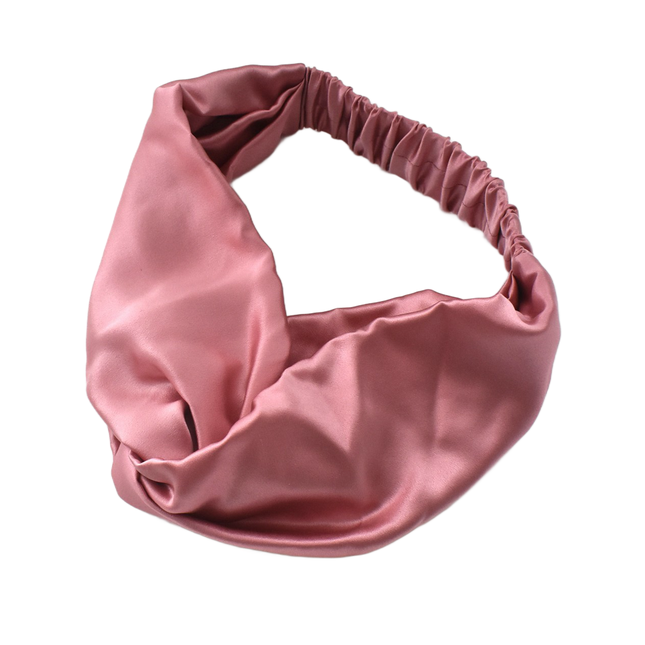 Dusty Pink Silk Twisted Turban hairband and neck scarf in Mulberry Silk - 100% pure silk satin