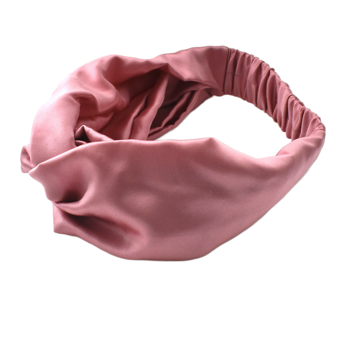 Dusty Pink Silk Twisted Turban hairband and neck scarf in Mulberry Silk - 100% pure silk satin