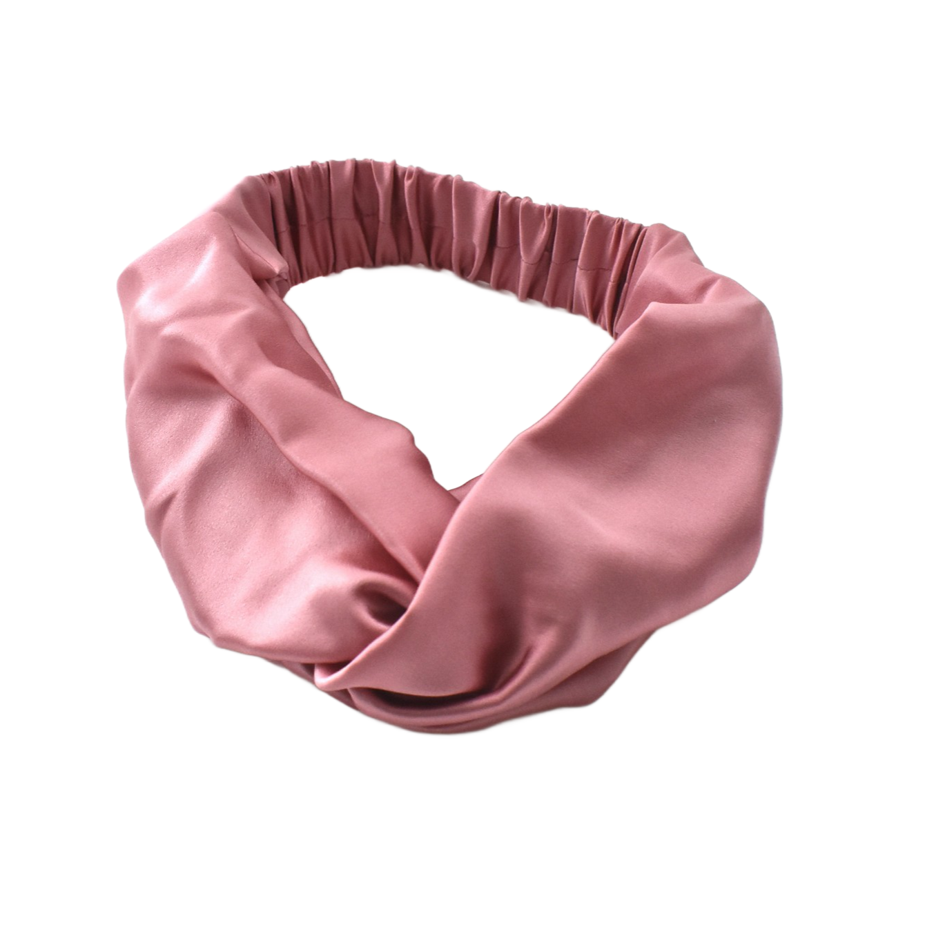 Dusty Pink Silk Twisted Turban hairband and neck scarf in Mulberry Silk - 100% pure silk satin