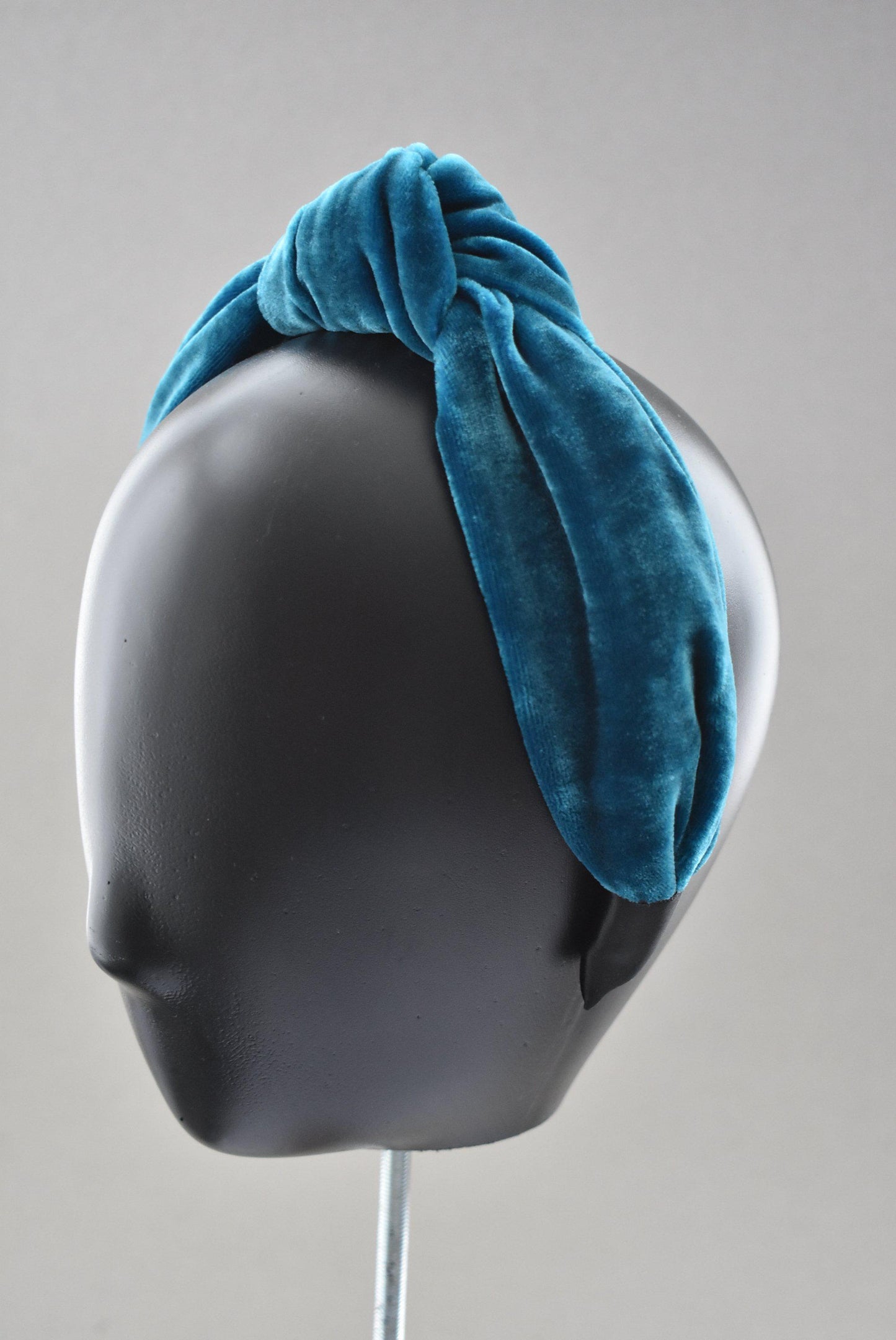 Classic Knot headband - Teal Silk Velvet - Tot Knots of Brighton