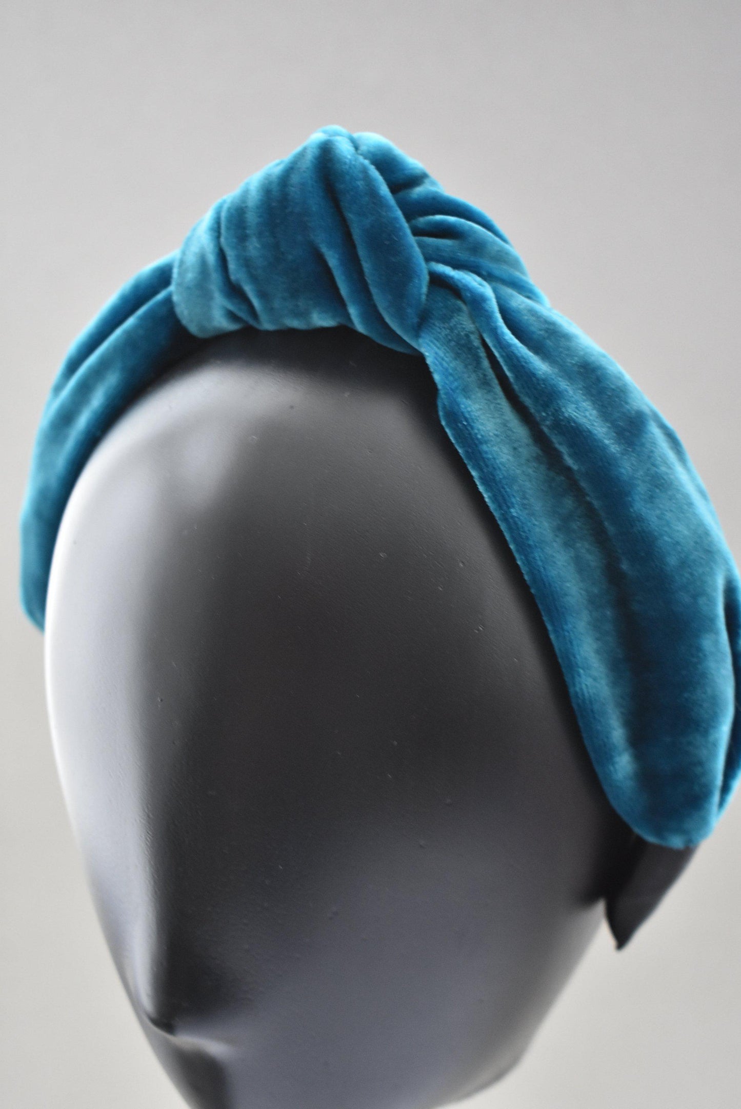 Classic Knot headband - Teal Silk Velvet - Tot Knots of Brighton