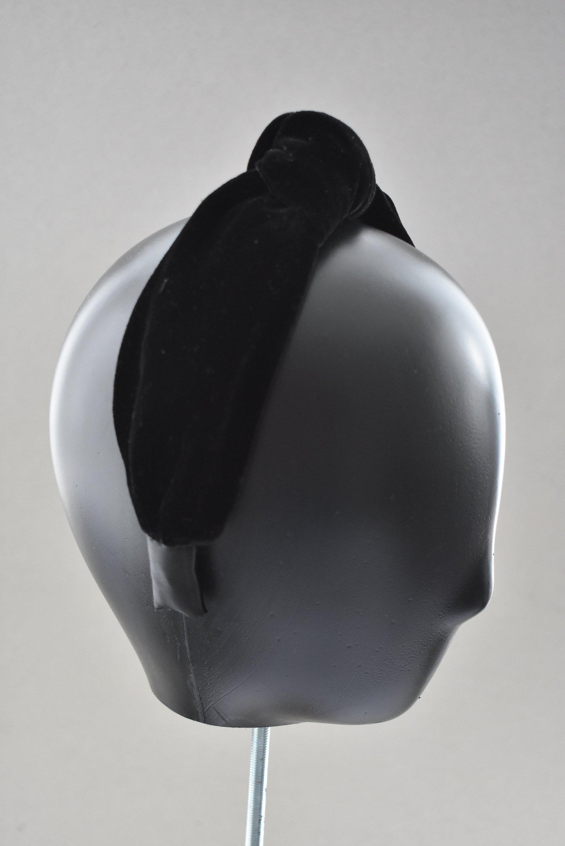 Ladies Tot Knot Alice band - Black Velvet - Tot Knots of Brighton
