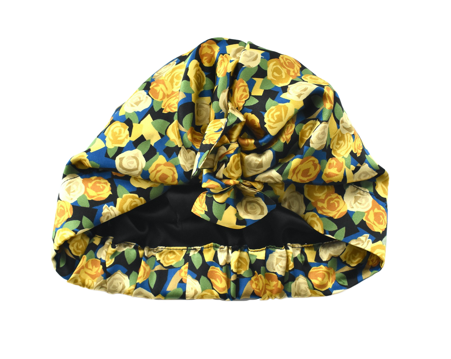 Luxury Silk Turban & Head wrap - Liberty of London Artist Stone Garden - Yellow Rose silk satin
