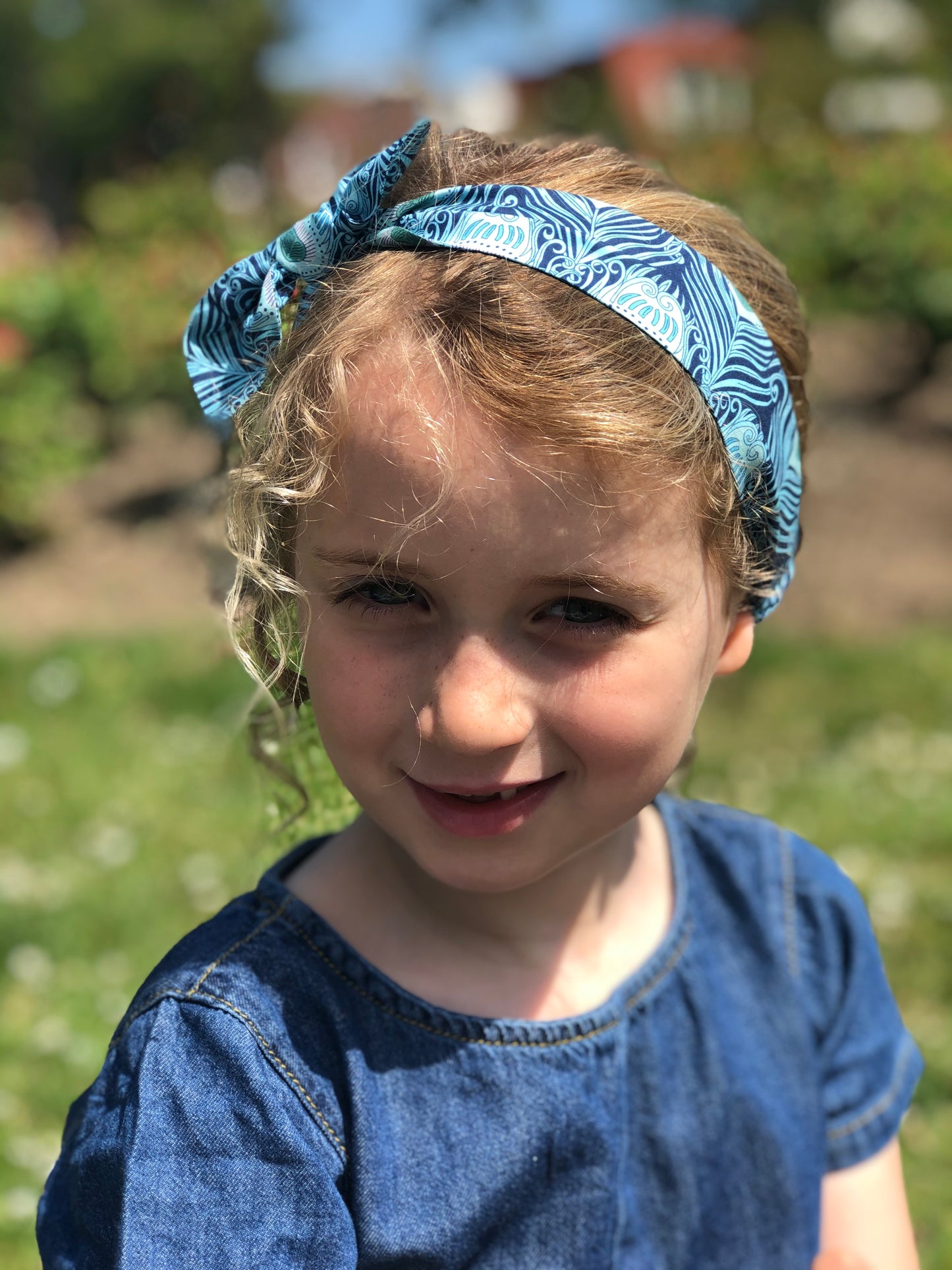 Kids Knot Tie hairband - Liberty of London Caesar Feather print