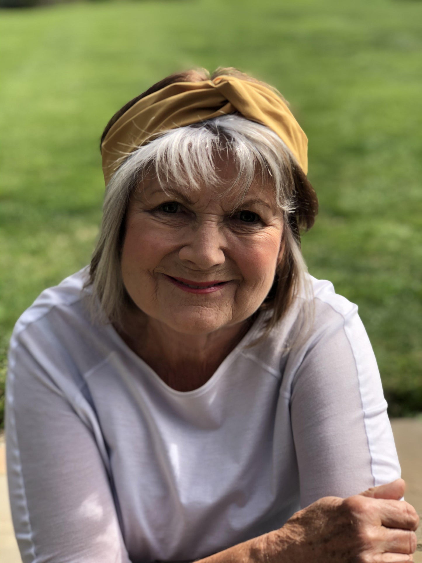 Ladies Twisted Turban Headband - Liberty of London Mustard Yellow