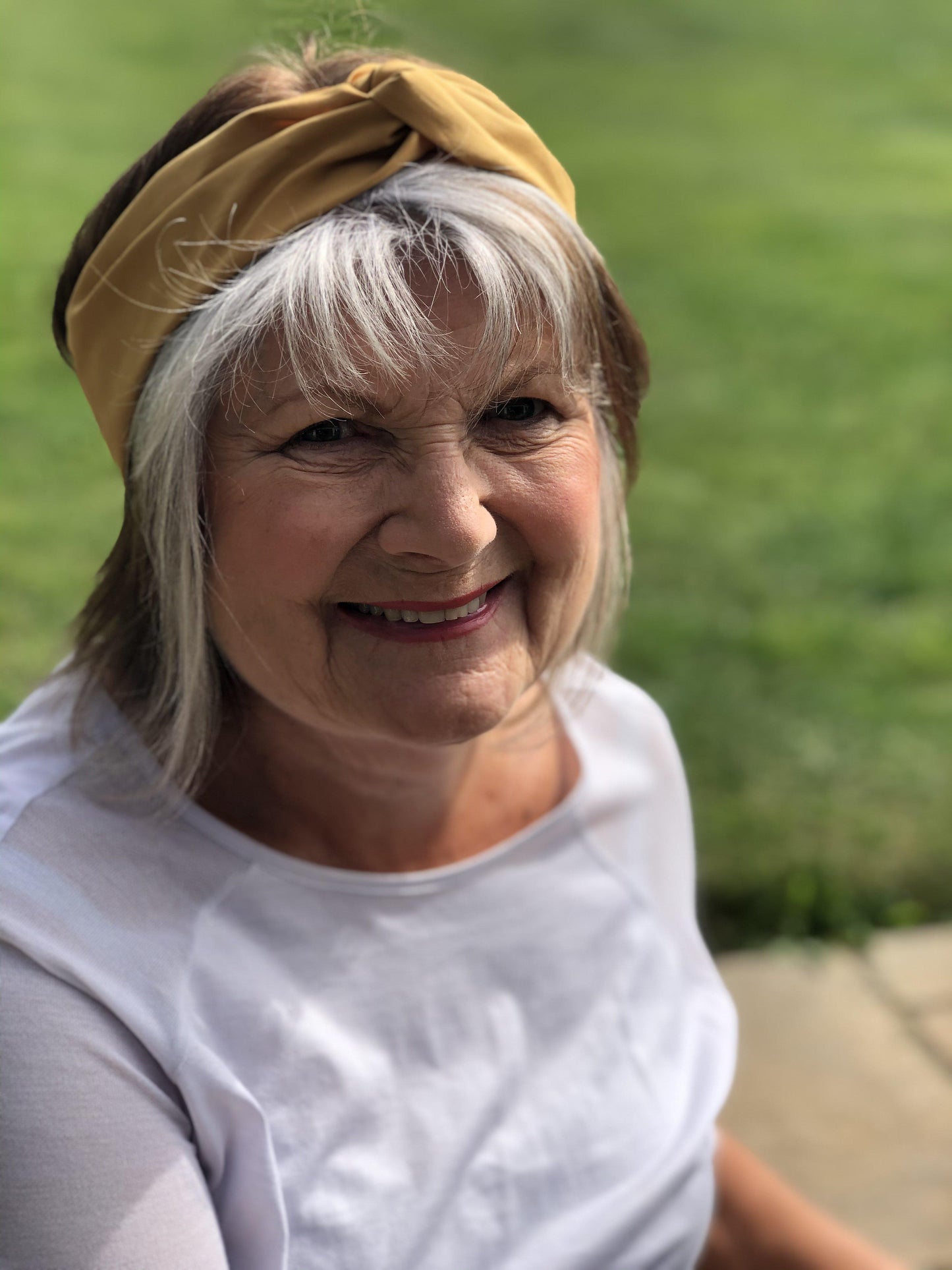 Ladies Twisted Turban Headband - Liberty of London Mustard Yellow