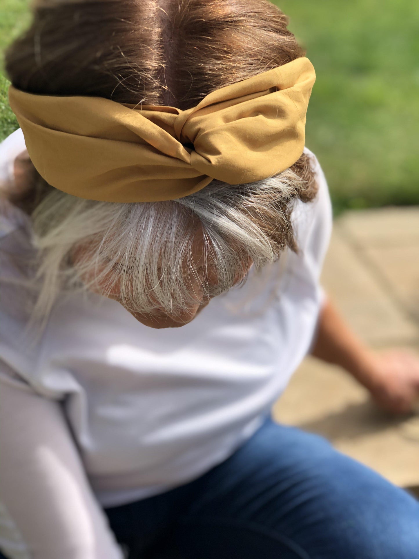 Ladies Twisted Turban Headband - Liberty of London Mustard Yellow