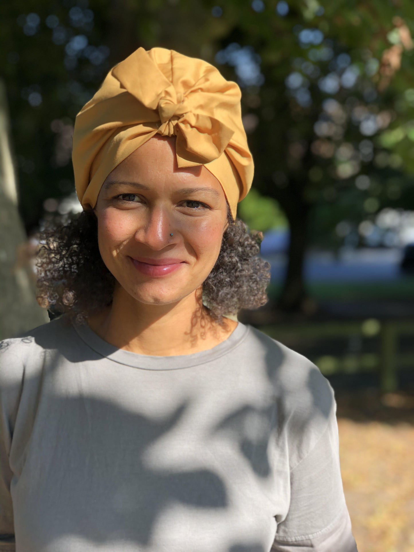 Ladies Turban Hat - Liberty of London Mustard