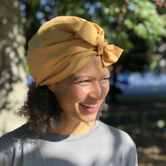 Ladies Turban Hat - Liberty of London Mustard