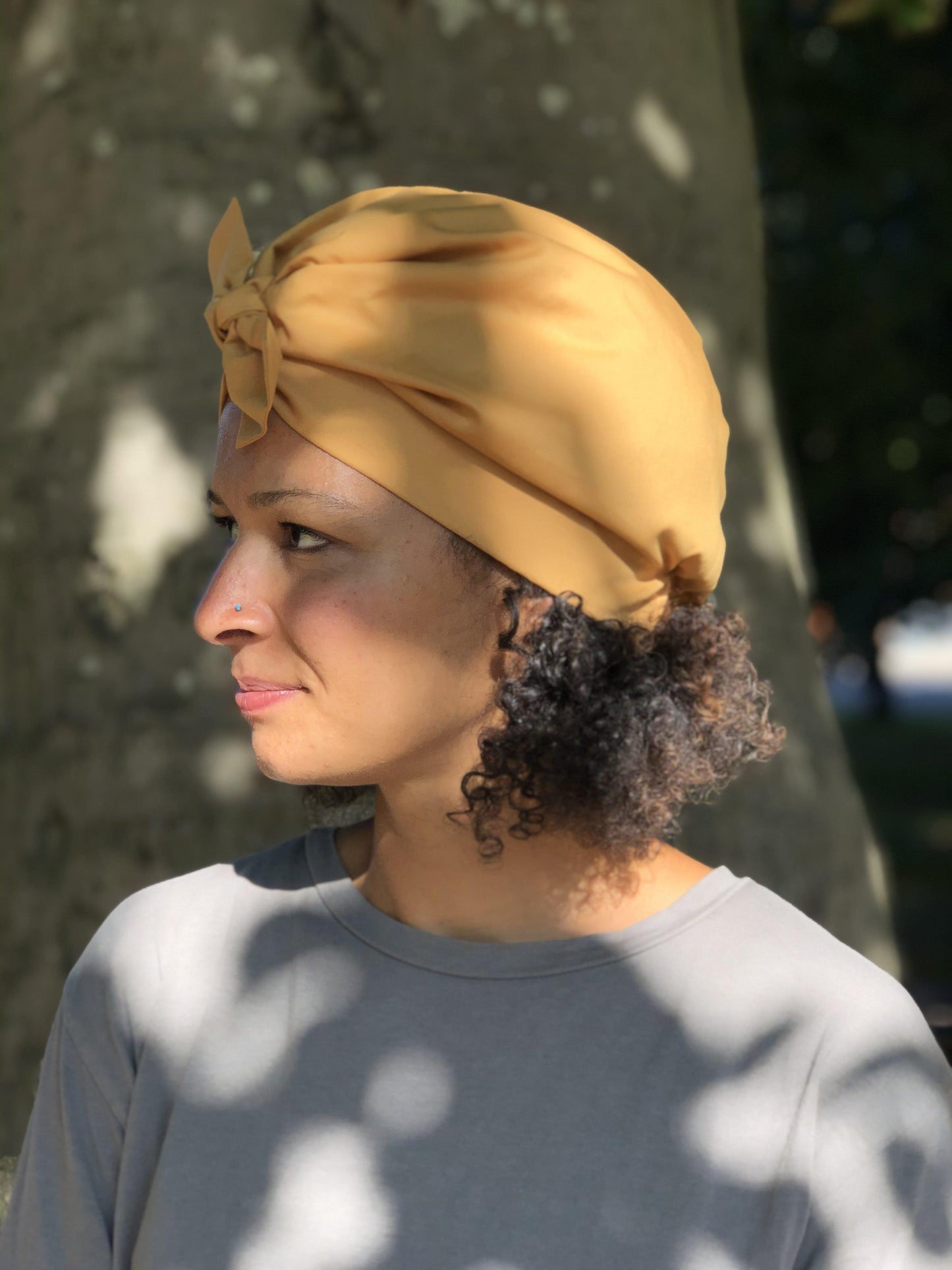 Ladies Turban Hat - Liberty of London Mustard