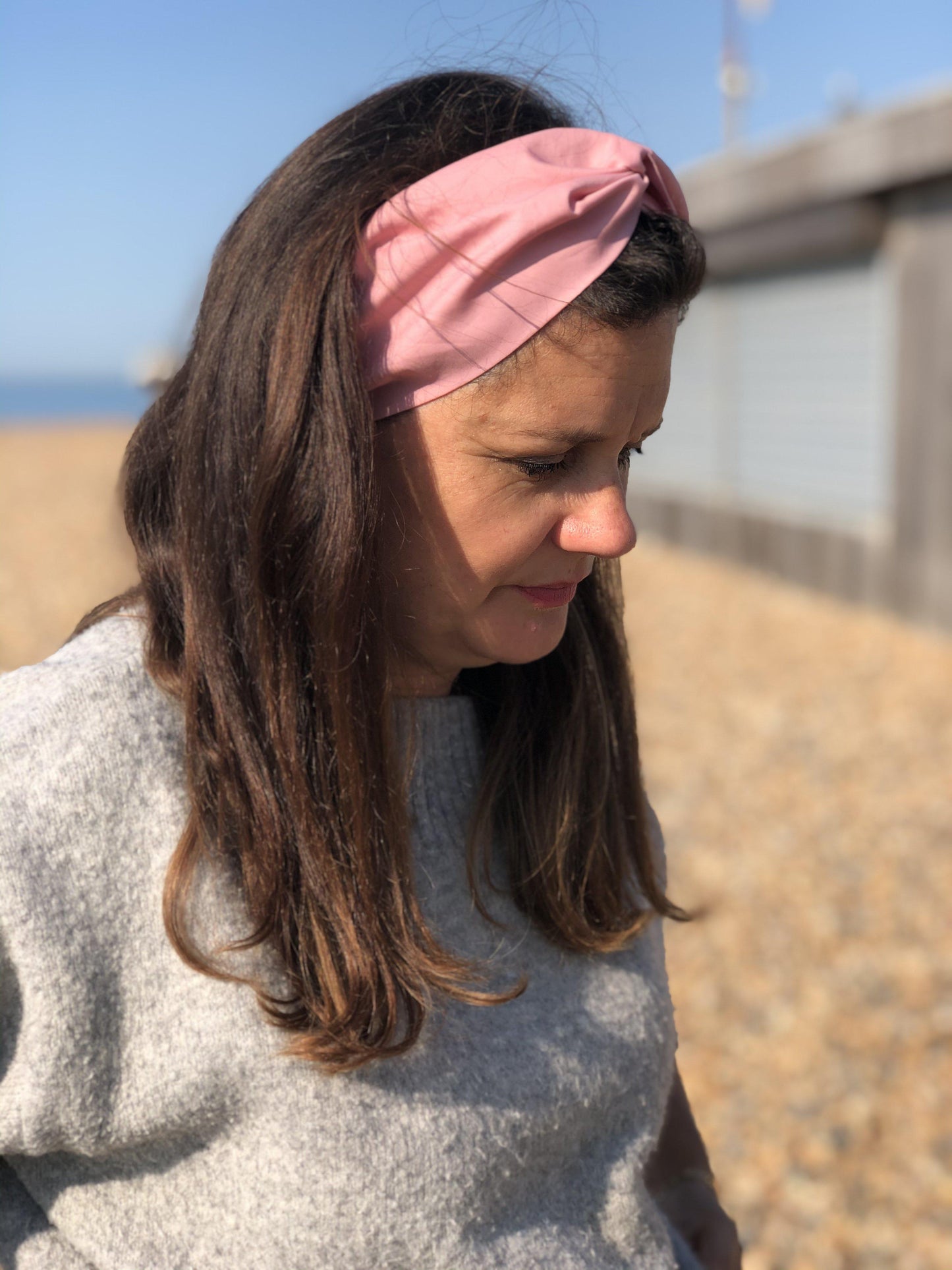 Ladies Twisted Turban Headband - Liberty of London Dusty Pink