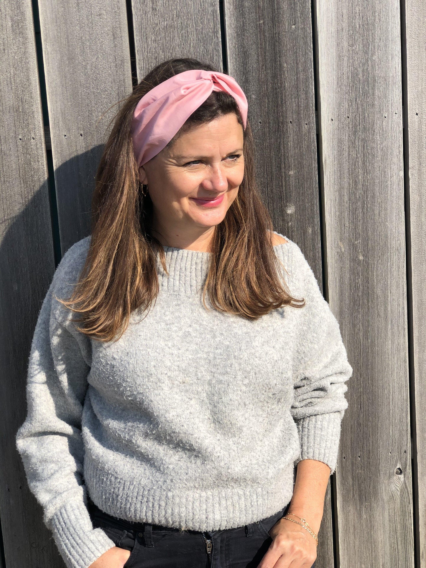 Ladies Twisted Turban Headband - Liberty of London Dusty Pink