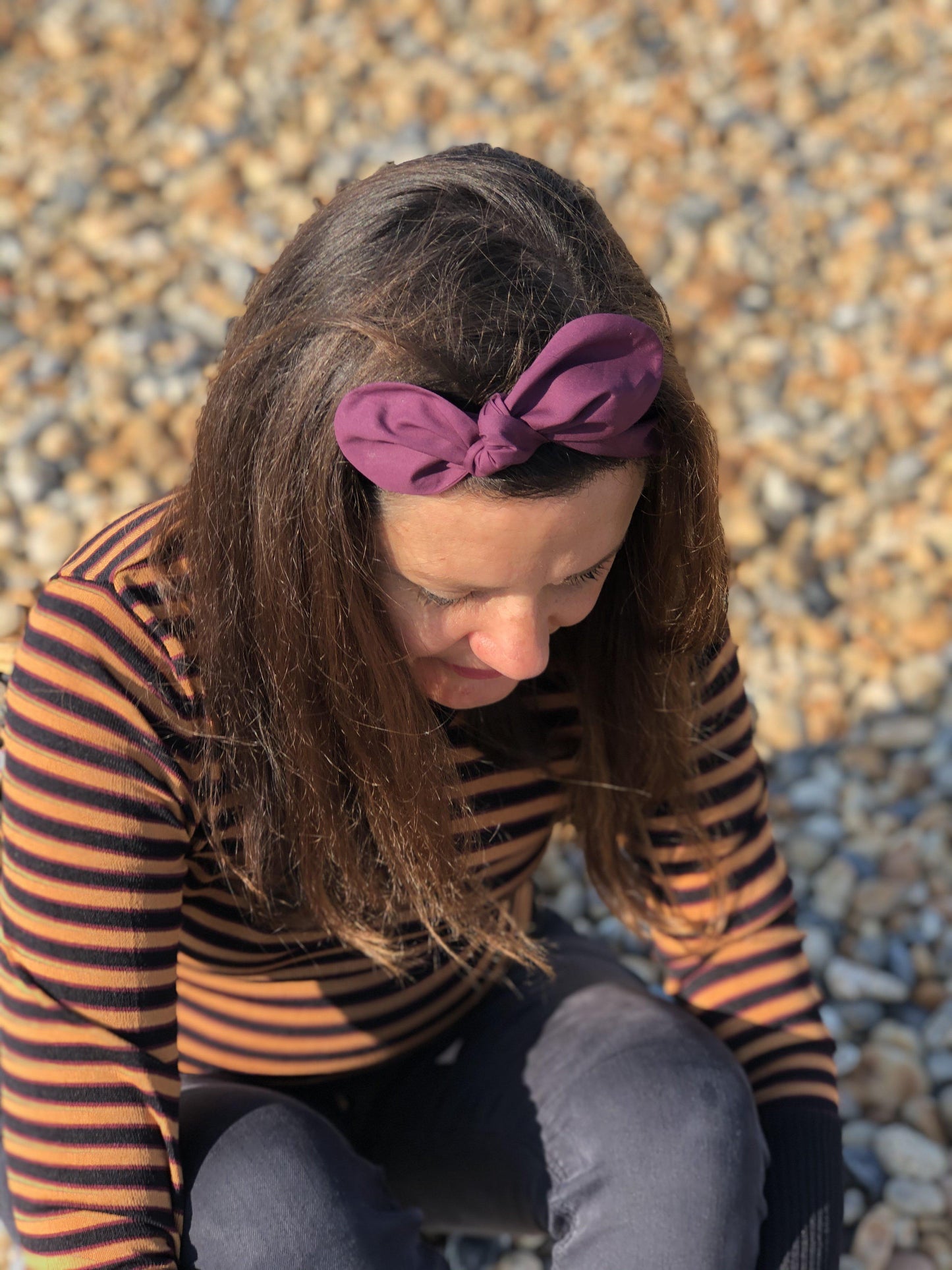 Ladies Knot hairband - Liberty of London Aubergine Purple