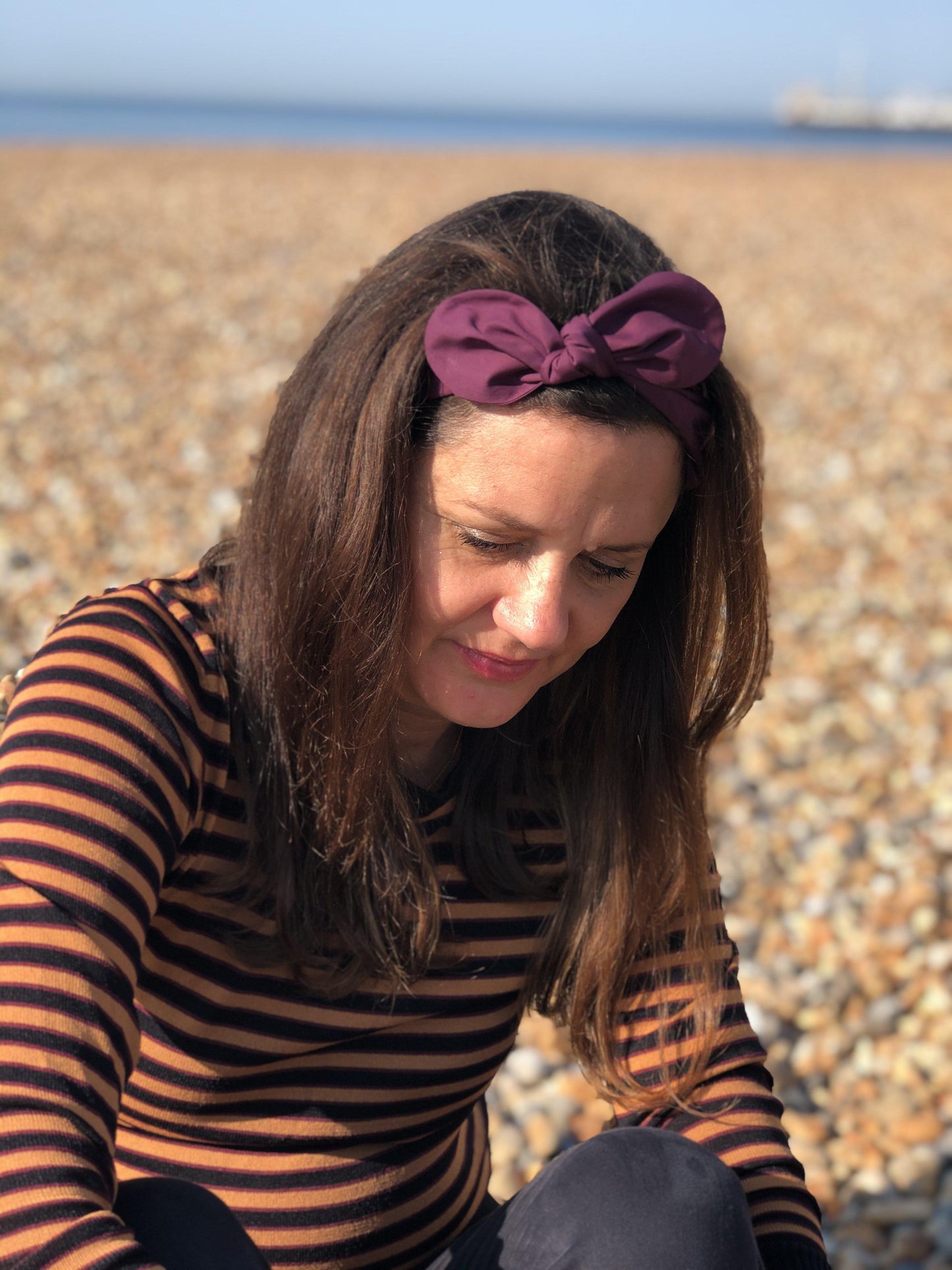 Ladies Knot hairband - Liberty of London Aubergine Purple