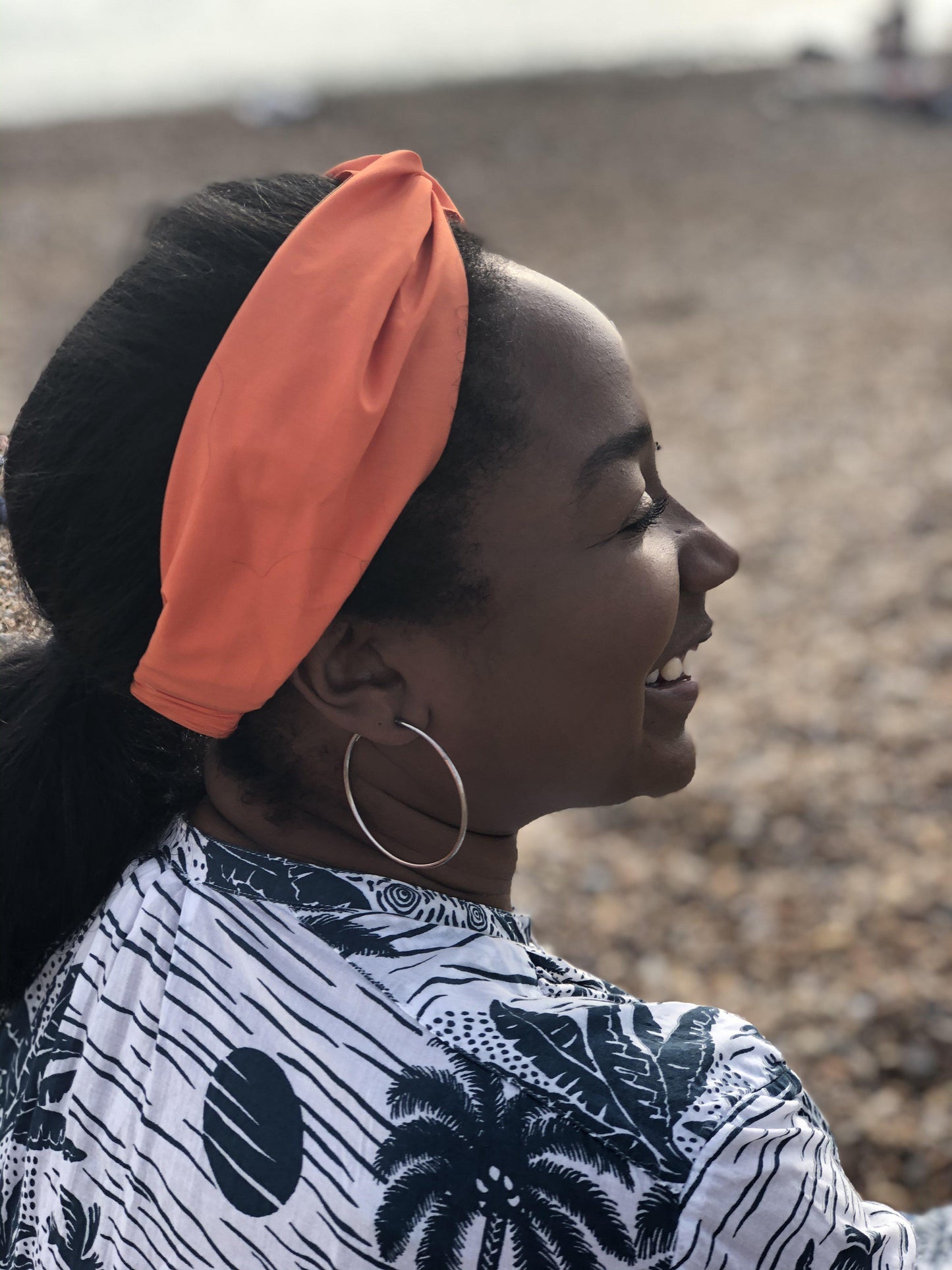 Ladies Twisted Turban Headband - Liberty of London Tangerine Orange