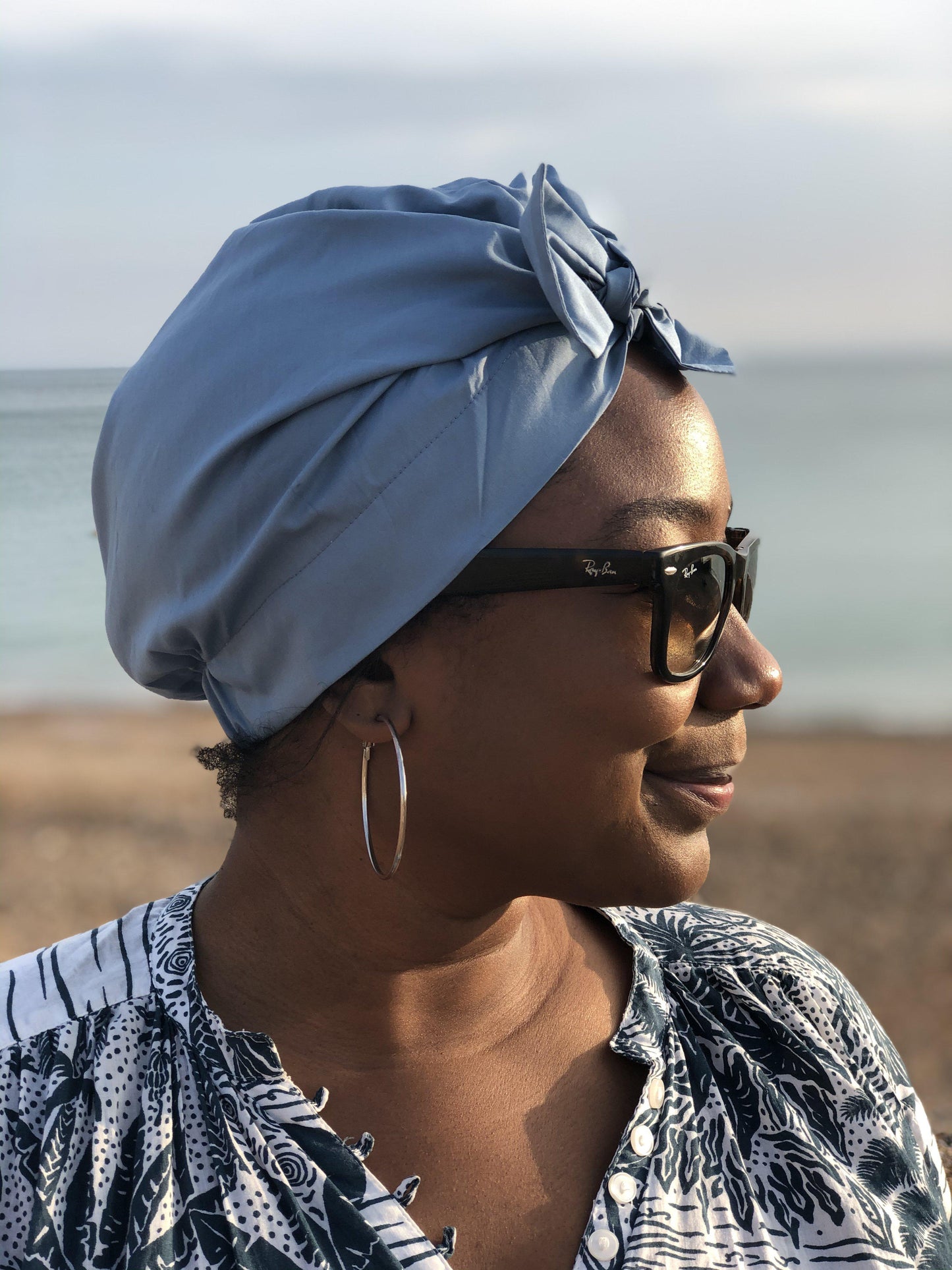 Ladies Turban Hat - Liberty of London Airforce Blue