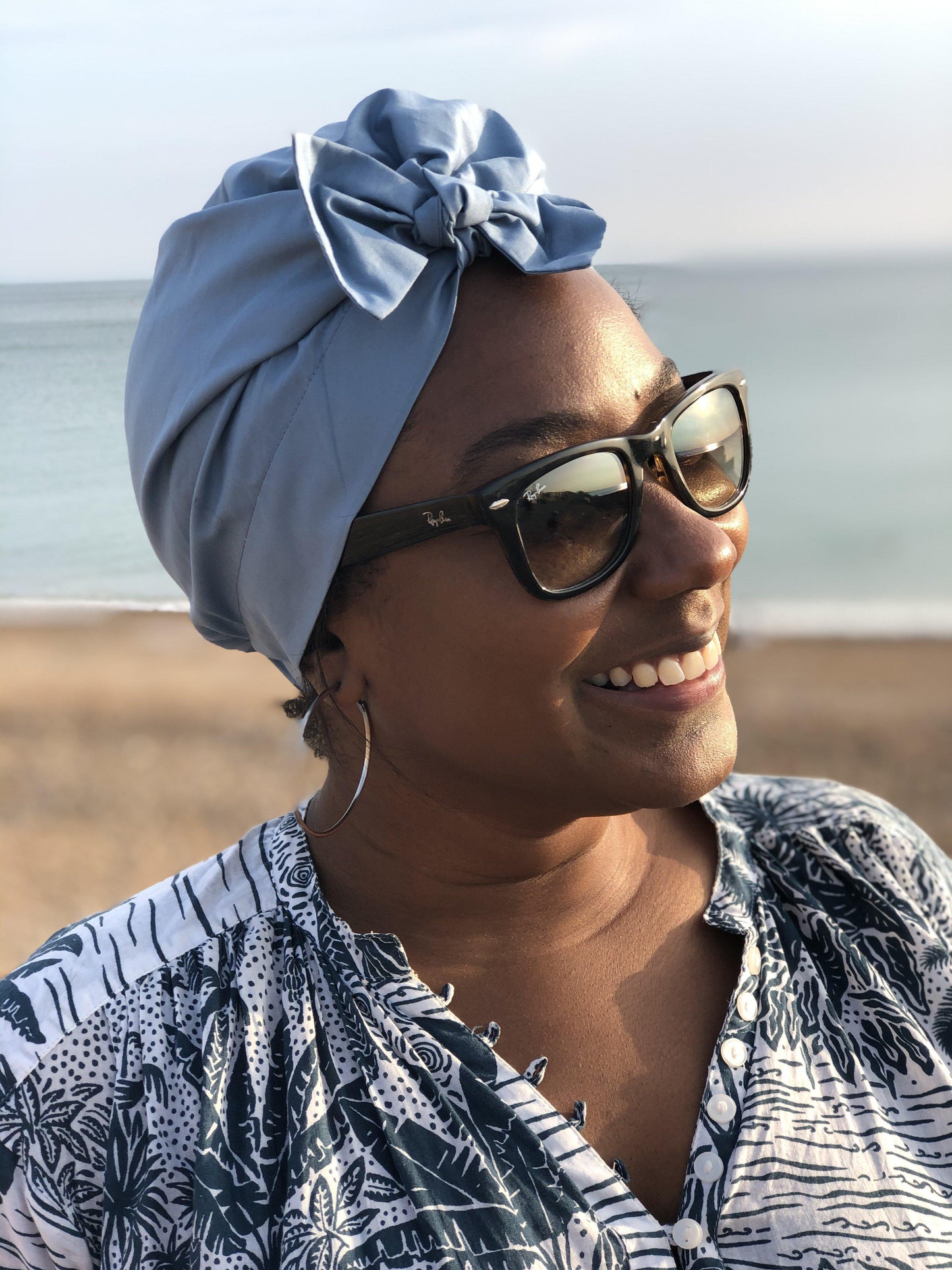 Ladies Turban Hat - Liberty of London Airforce Blue