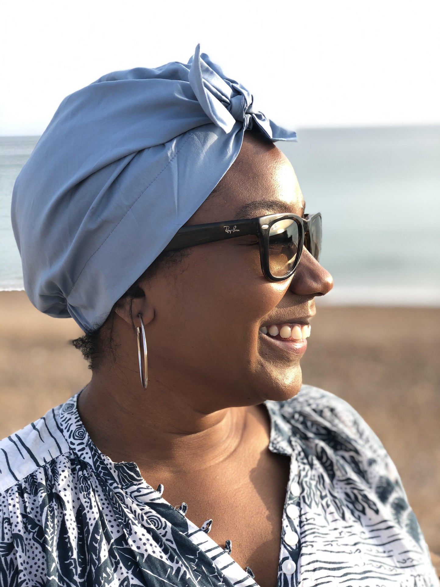 Ladies Turban Hat - Liberty of London Airforce Blue