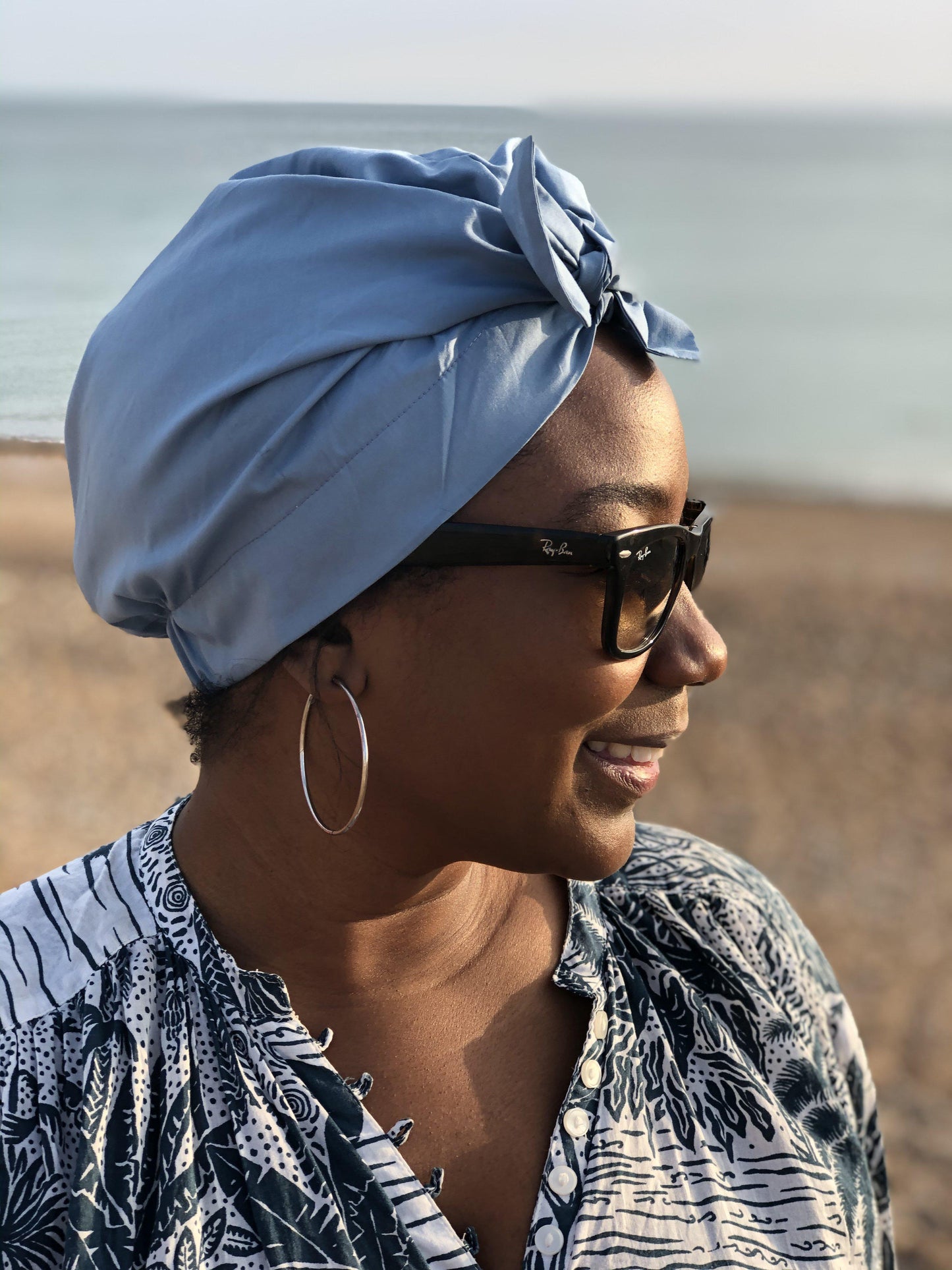 Ladies Turban Hat - Liberty of London Airforce Blue