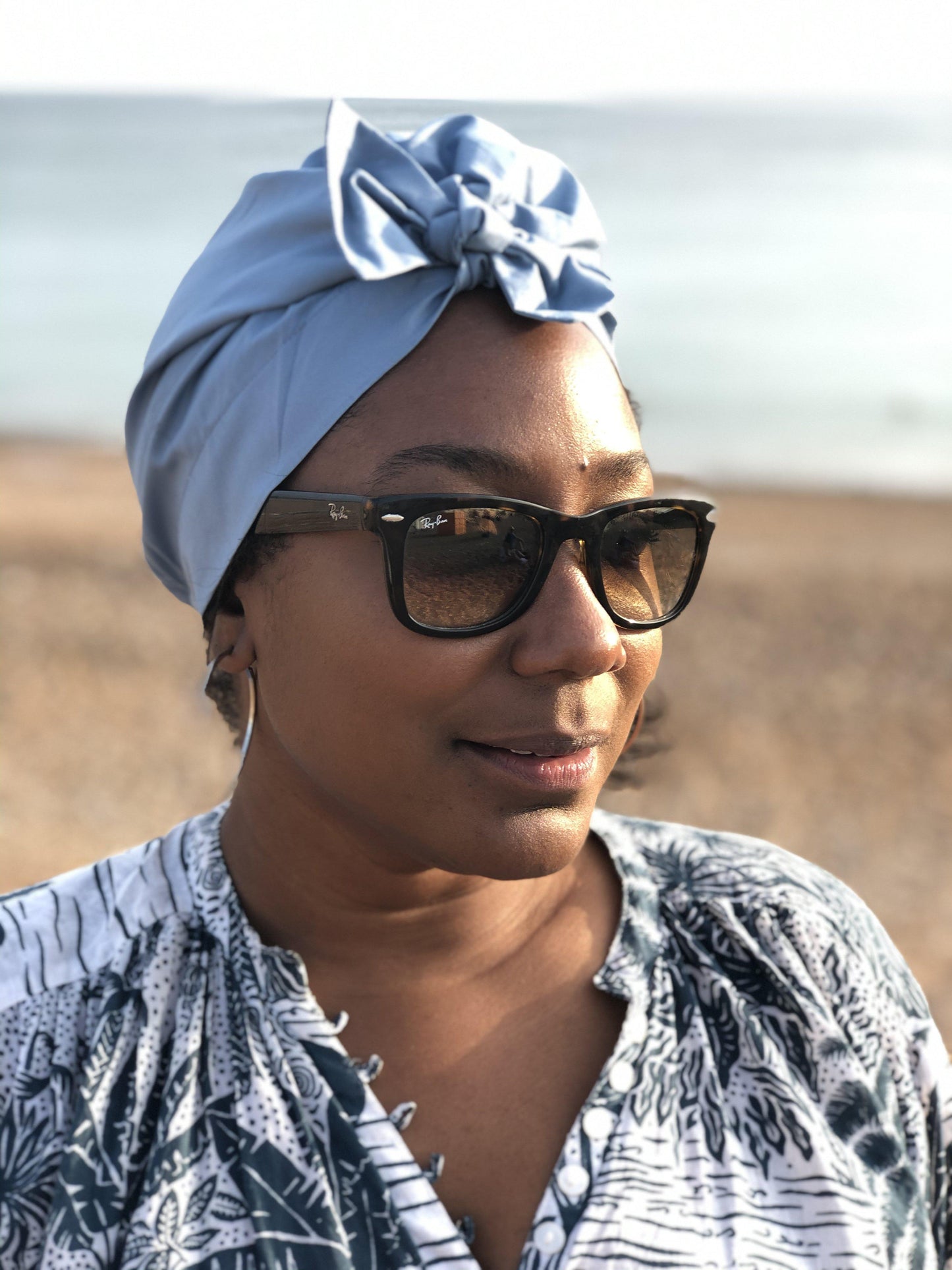 Ladies Turban Hat - Liberty of London Airforce Blue