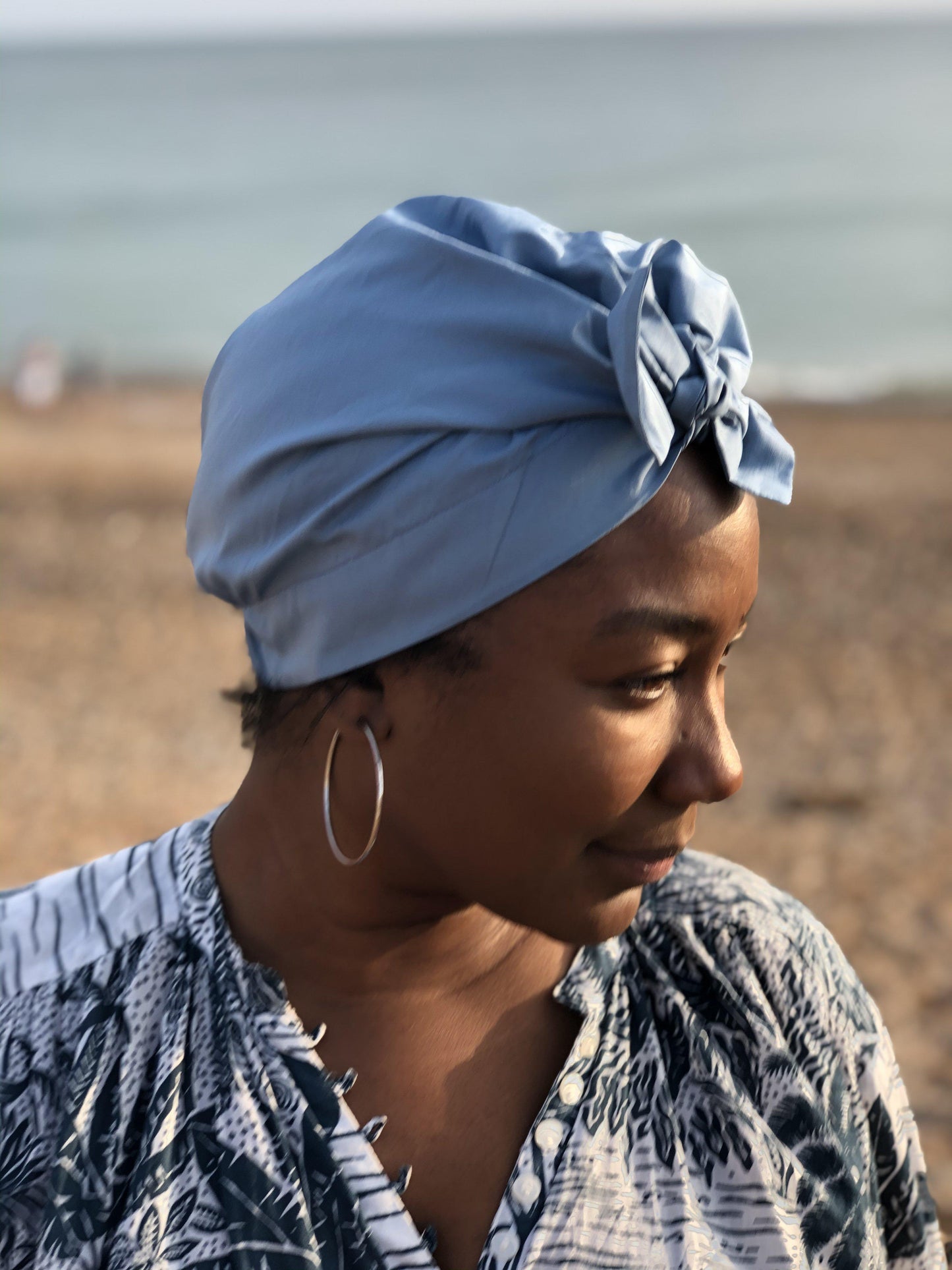 Ladies Turban Hat - Liberty of London Airforce Blue