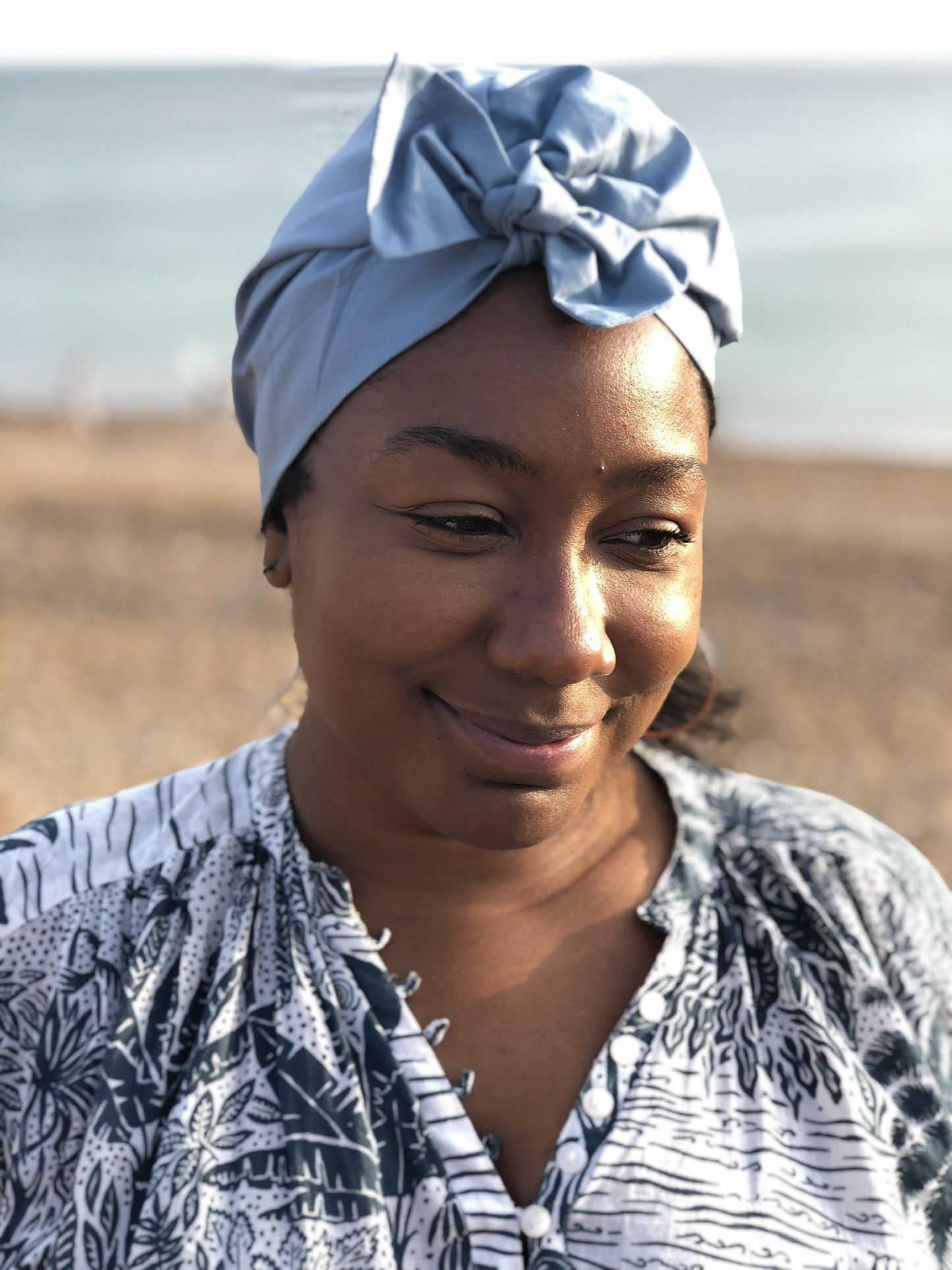 Ladies Turban Hat - Liberty of London Airforce Blue