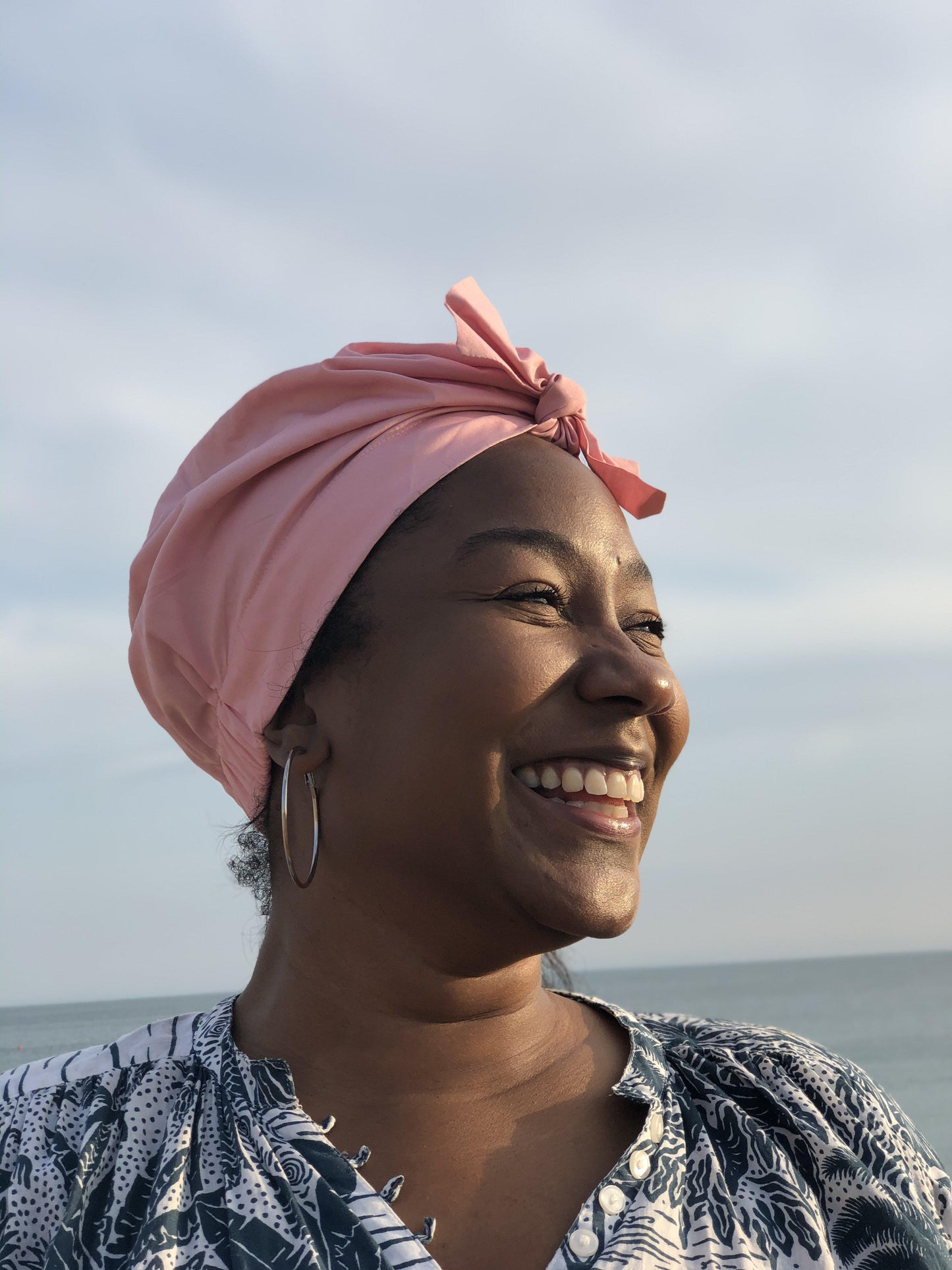 Ladies Turban Hat - Liberty of London Dusty Pink