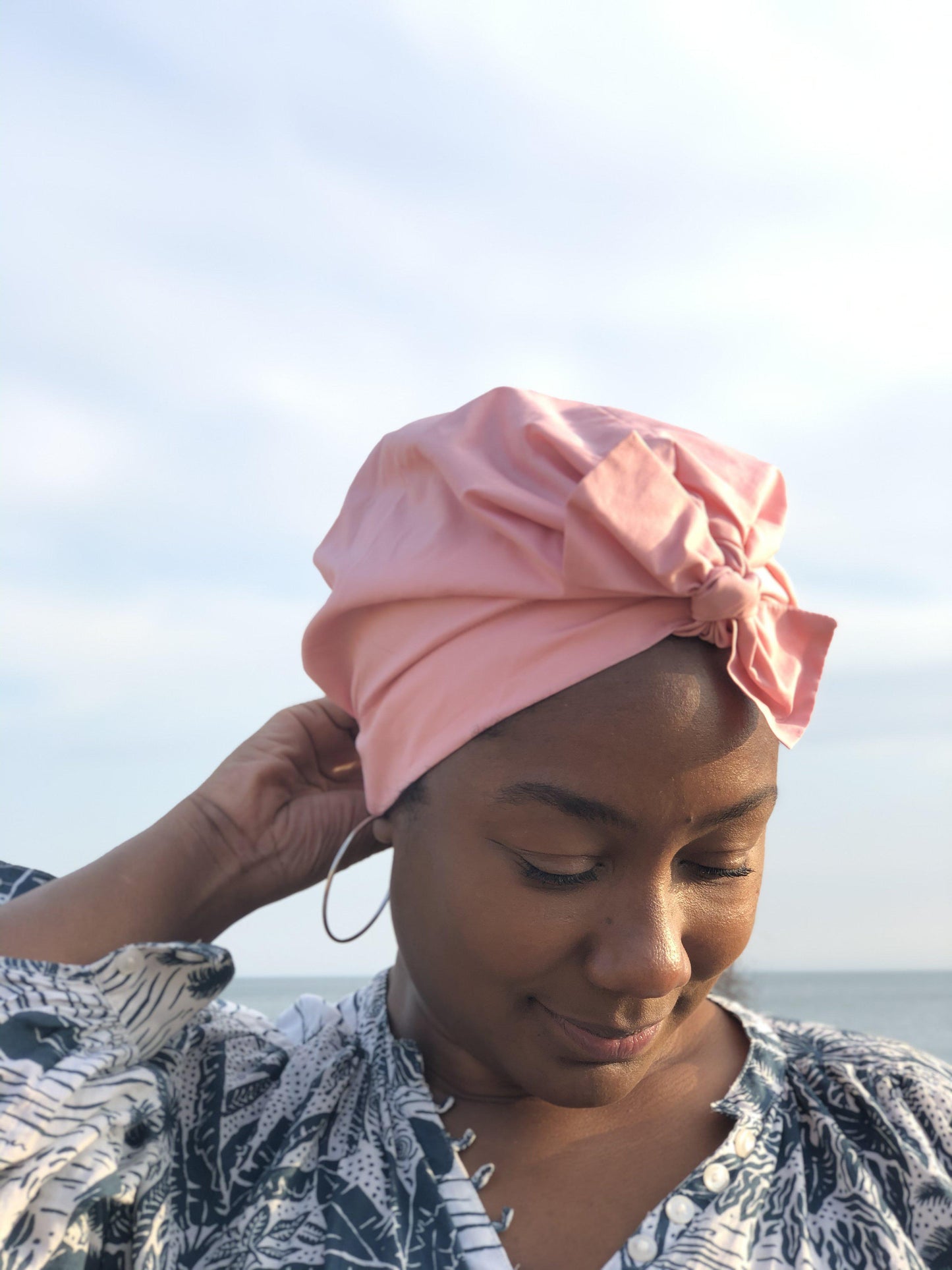 Ladies Turban Hat - Liberty of London Dusty Pink