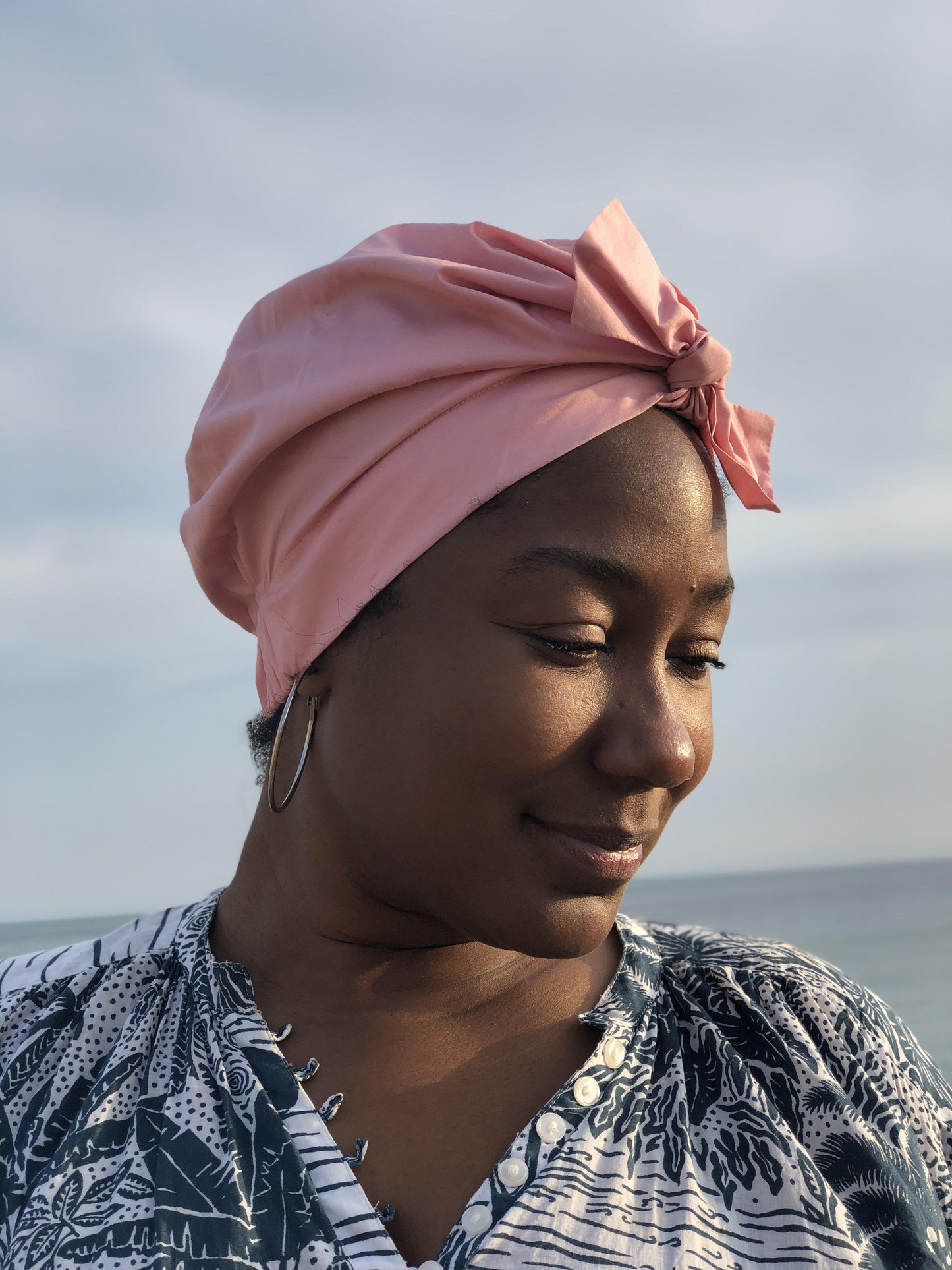 Ladies Turban Hat - Liberty of London Dusty Pink