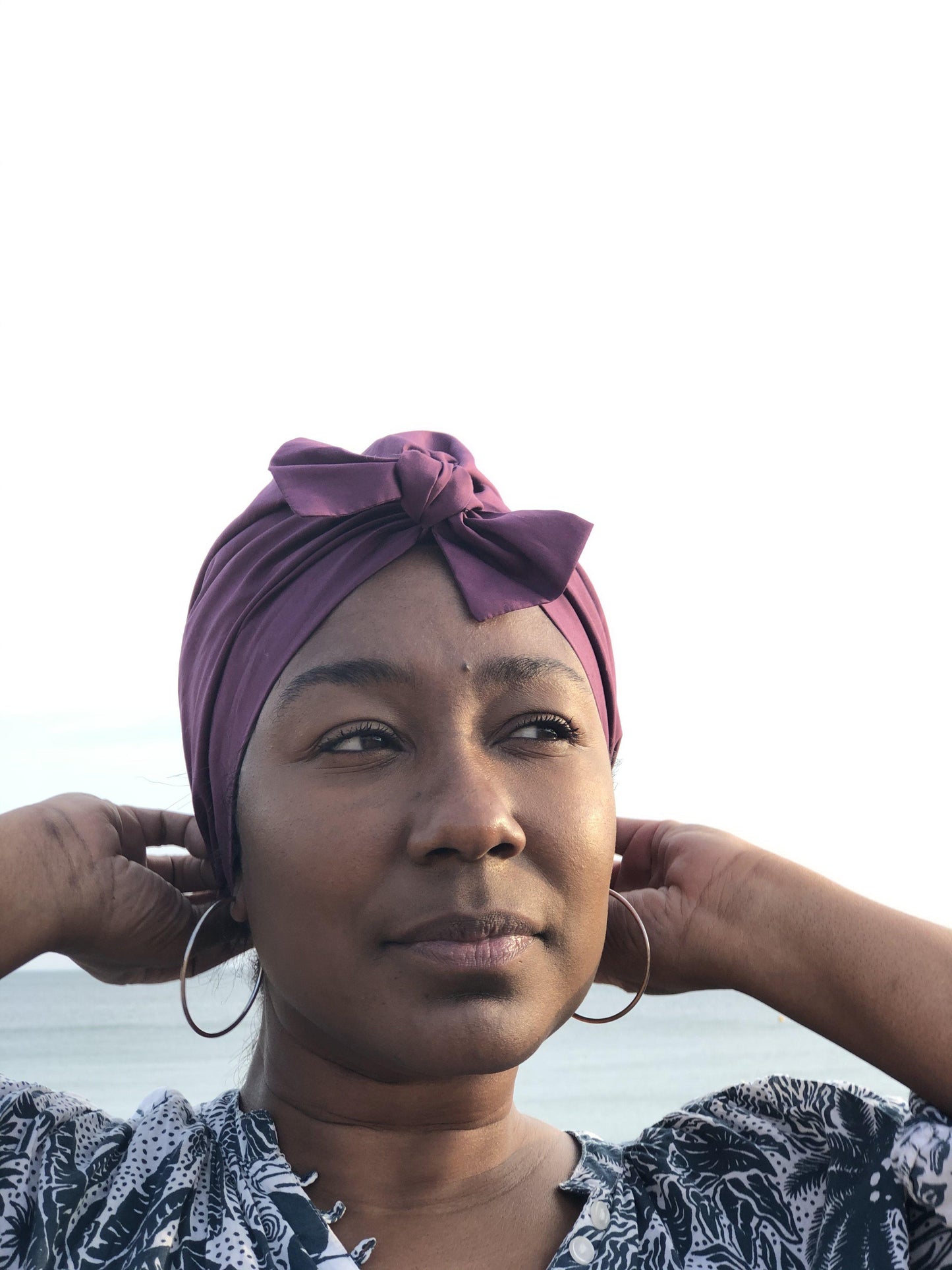 Ladies Turban Hat - Liberty of London Aubergine Purple