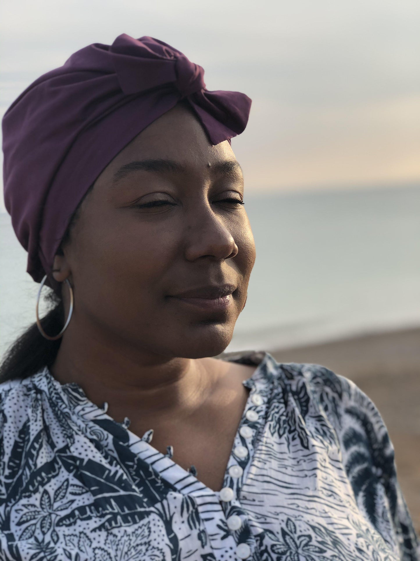 Ladies Turban Hat - Liberty of London Aubergine Purple
