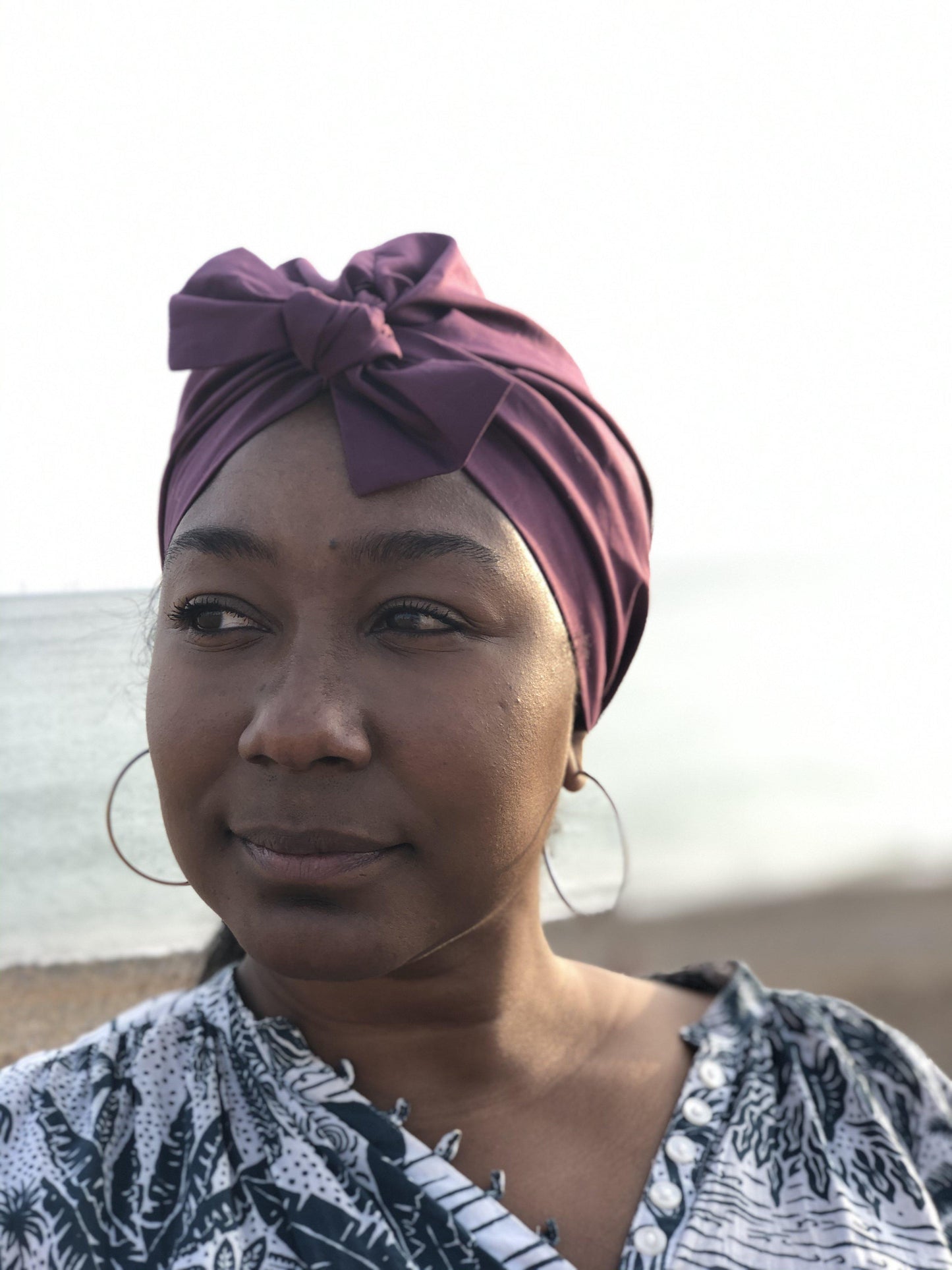 Ladies Turban Hat - Liberty of London Aubergine Purple