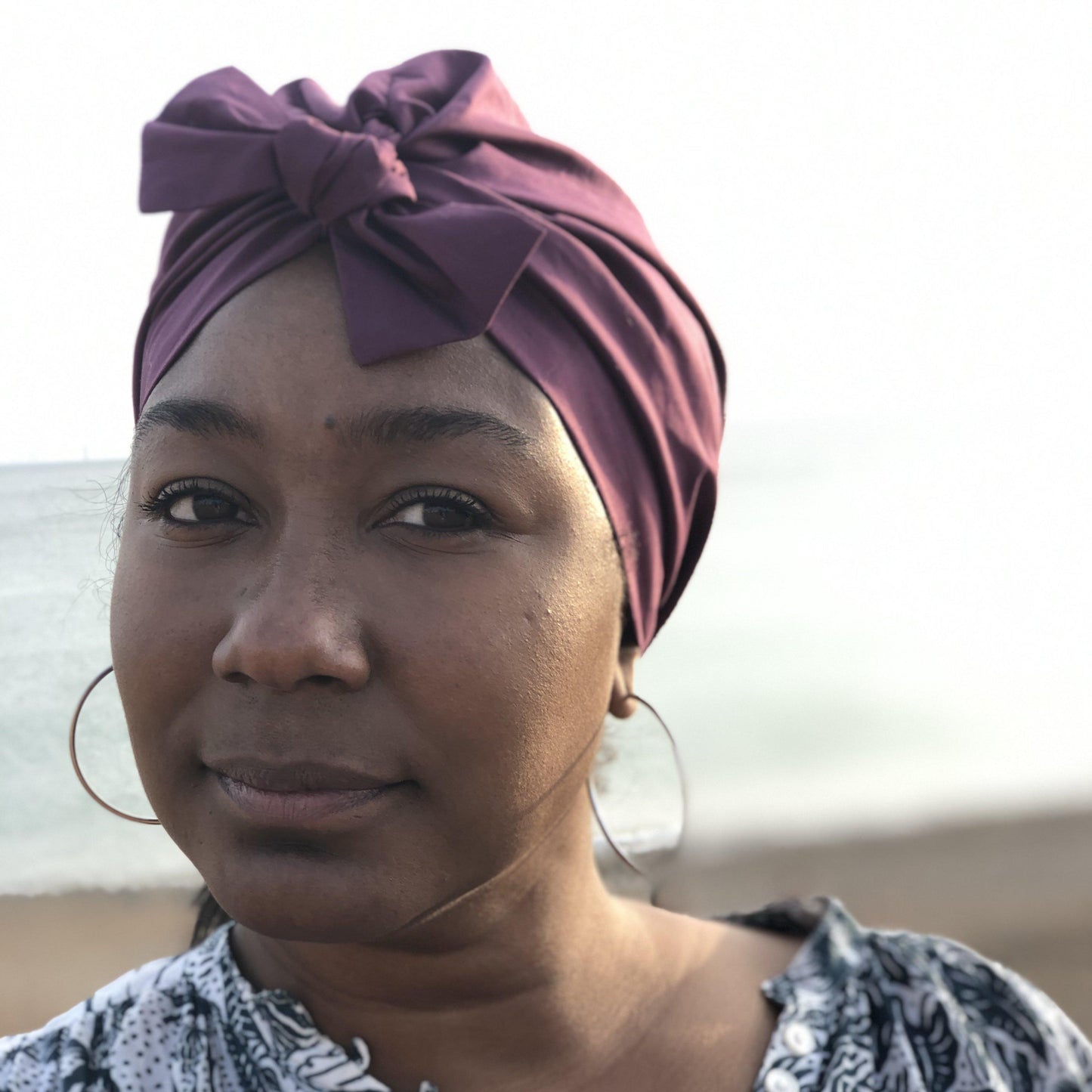 Ladies Turban Hat - Liberty of London Aubergine Purple