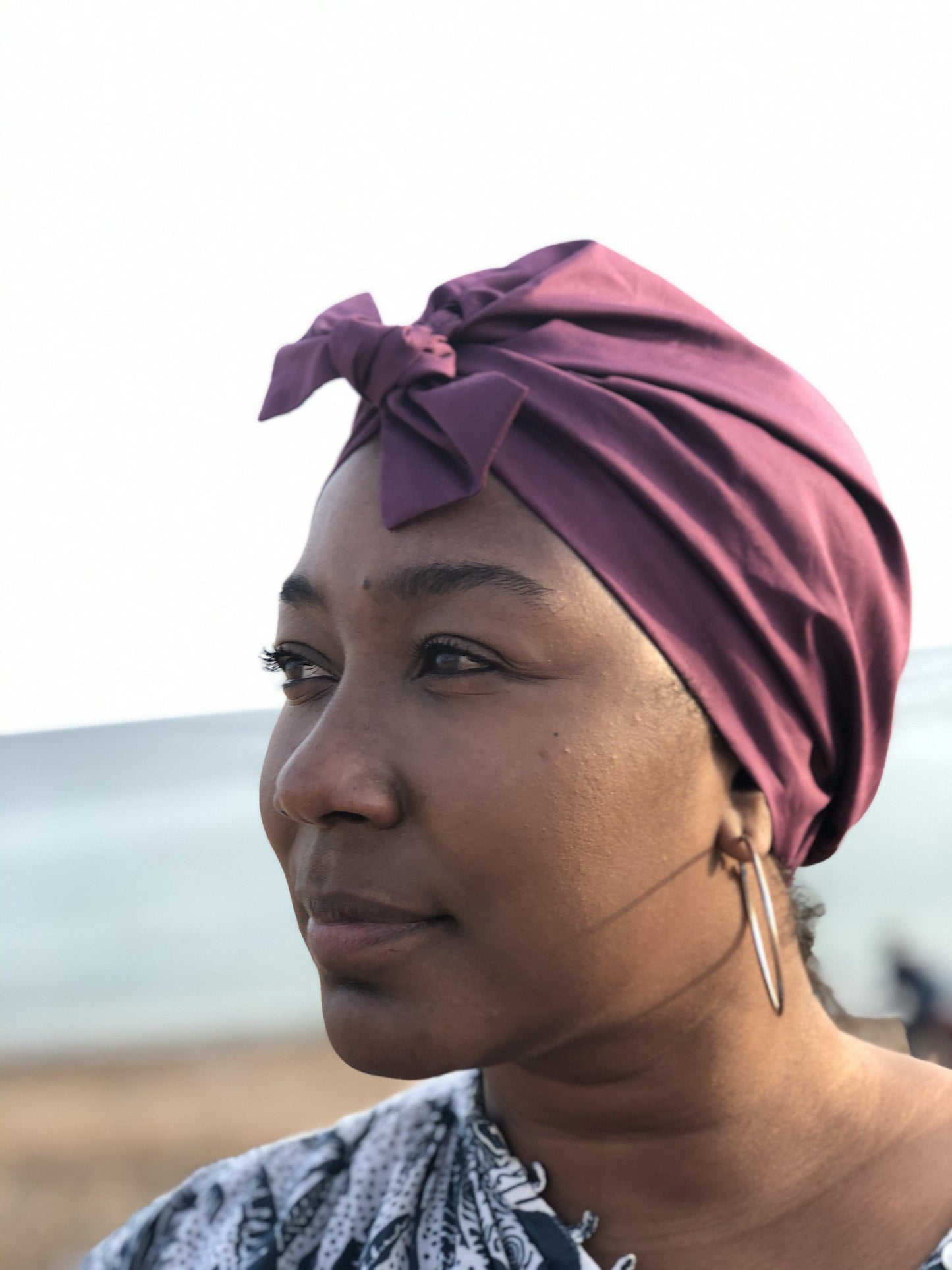 Ladies Turban Hat - Liberty of London Aubergine Purple