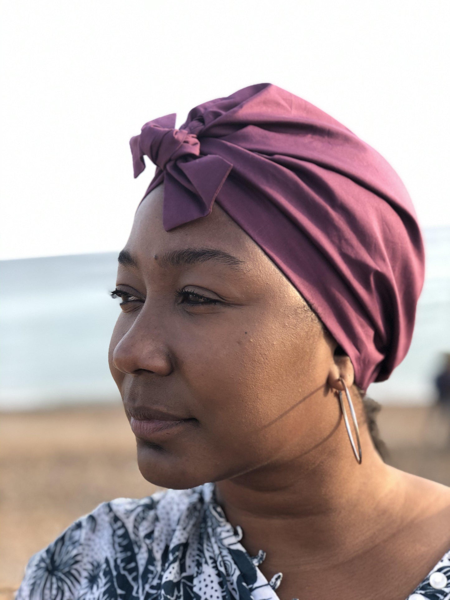 Ladies Turban Hat - Liberty of London Aubergine Purple