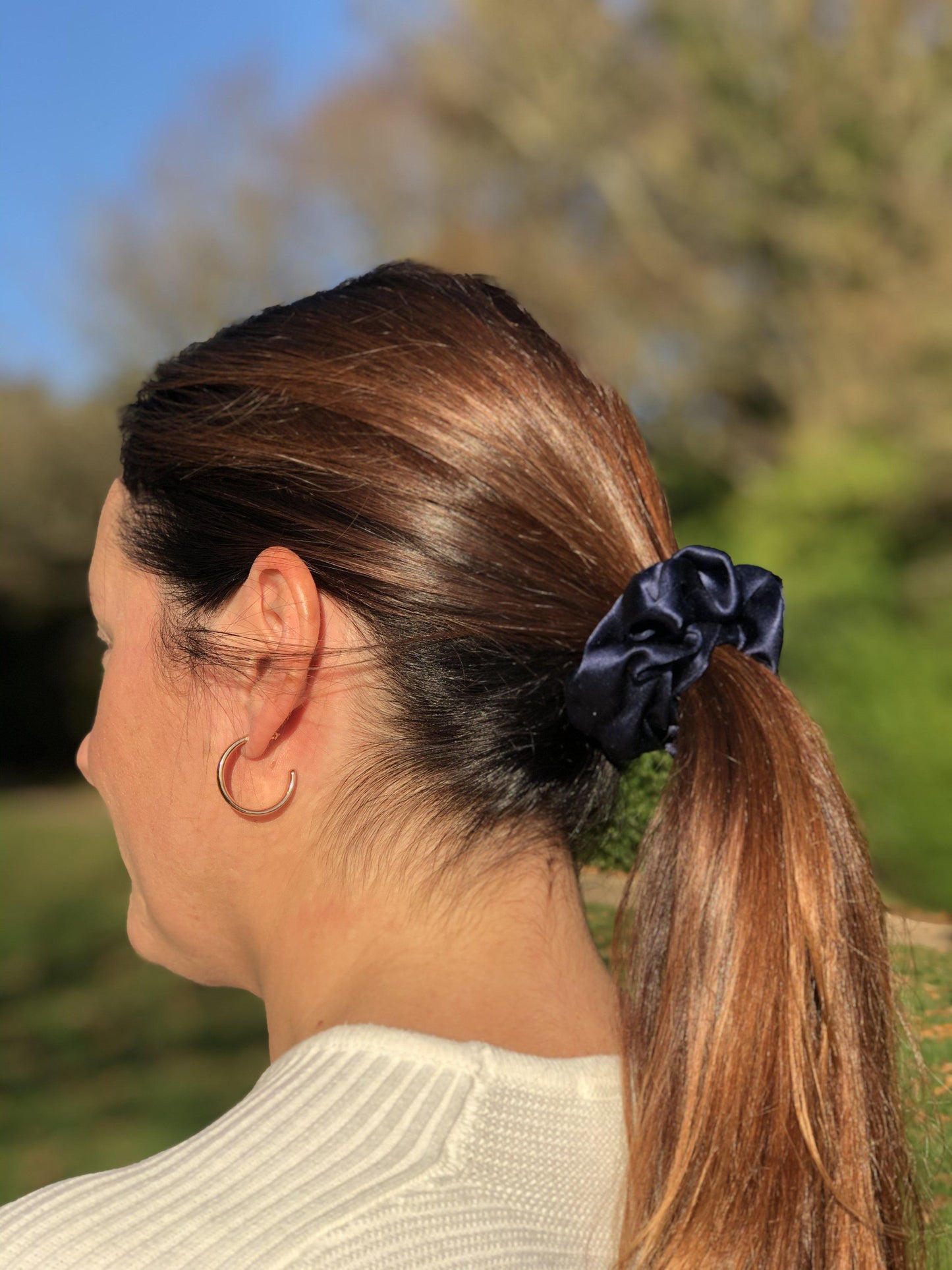 Pure Mulberry Silk Hair tie Scrunchies - various jewel colours