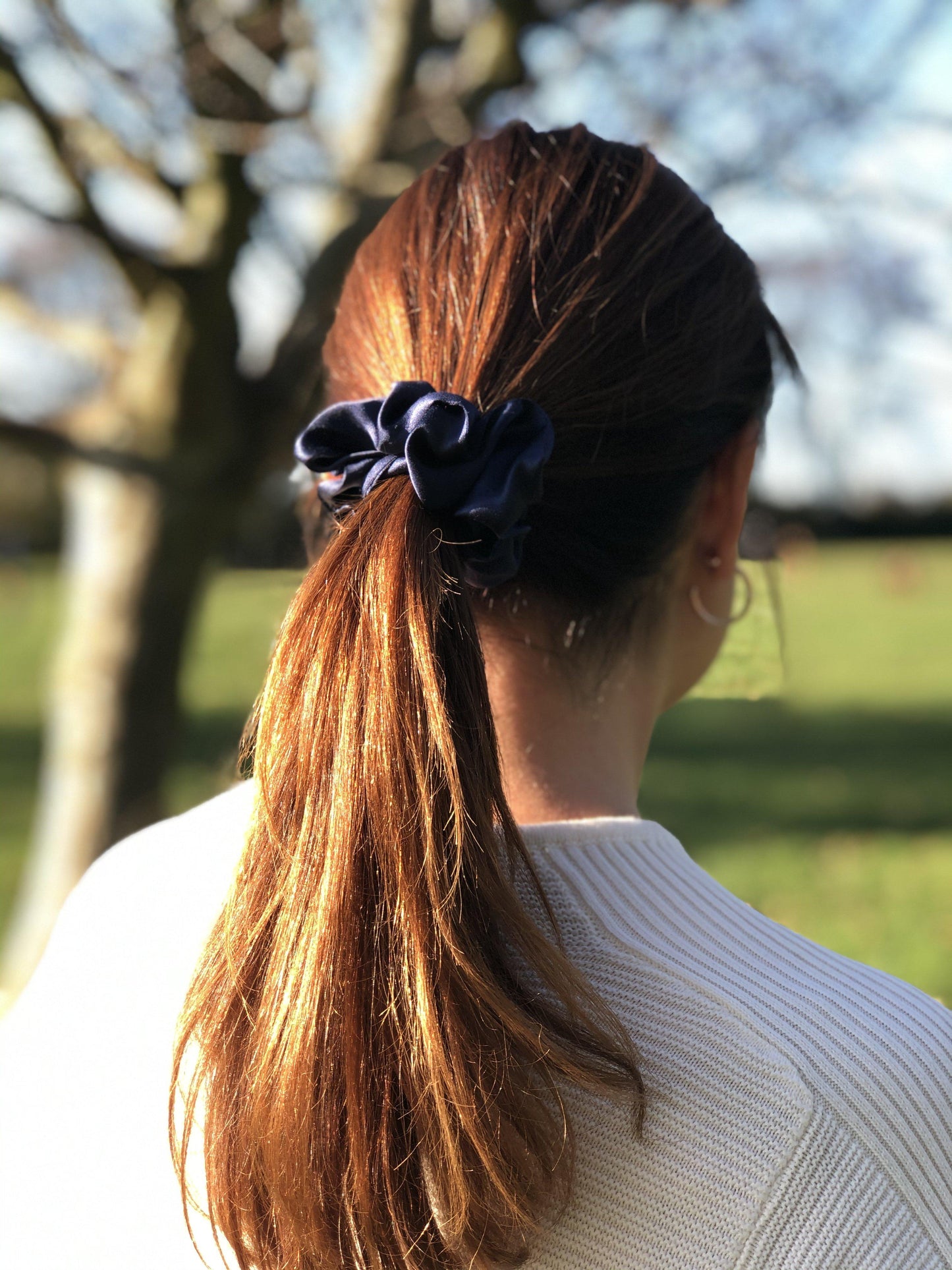 Pure Mulberry Silk Hair tie Scrunchies - various jewel colours