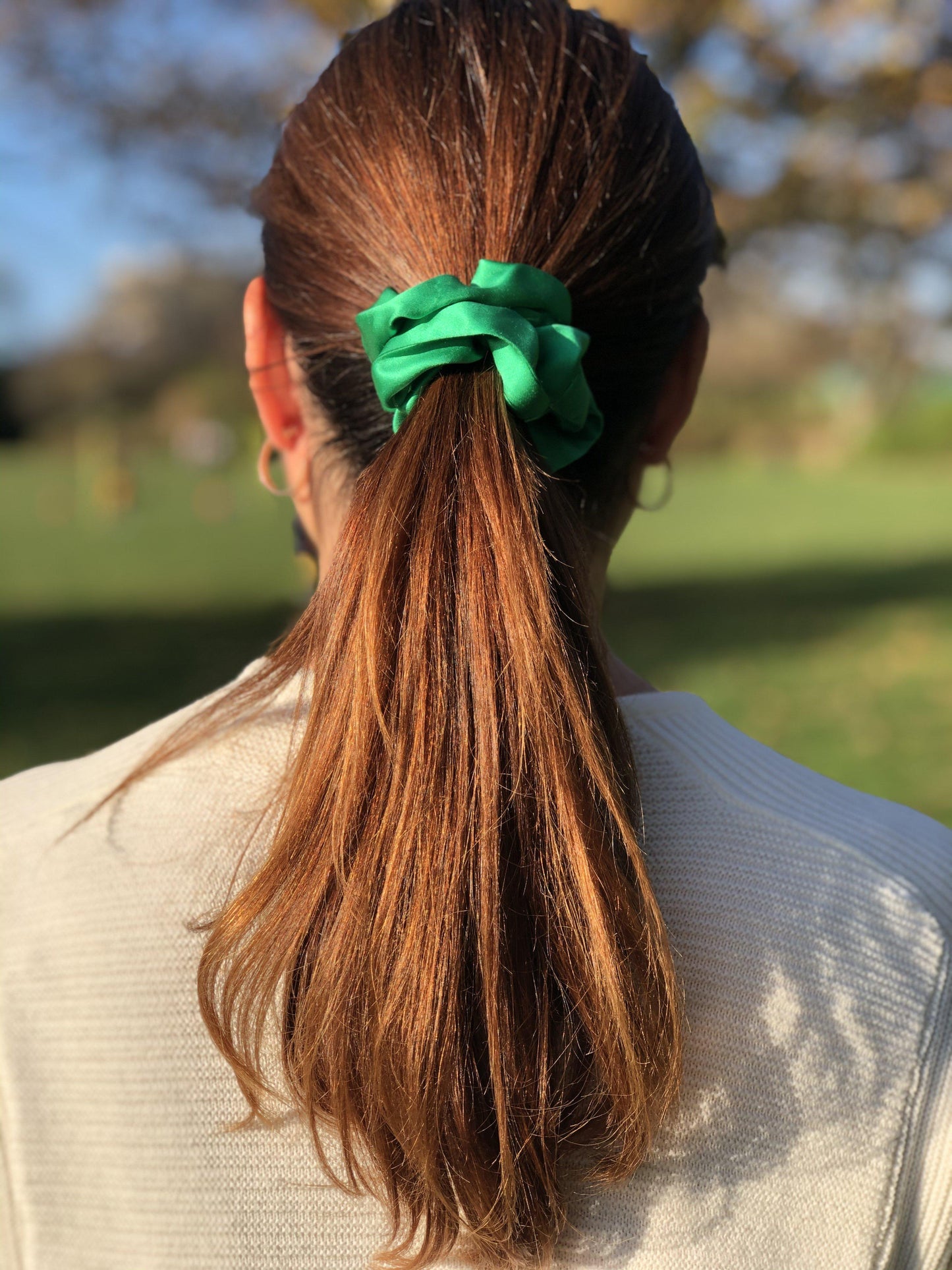 Pure Mulberry Silk Hair tie Scrunchies - various jewel colours
