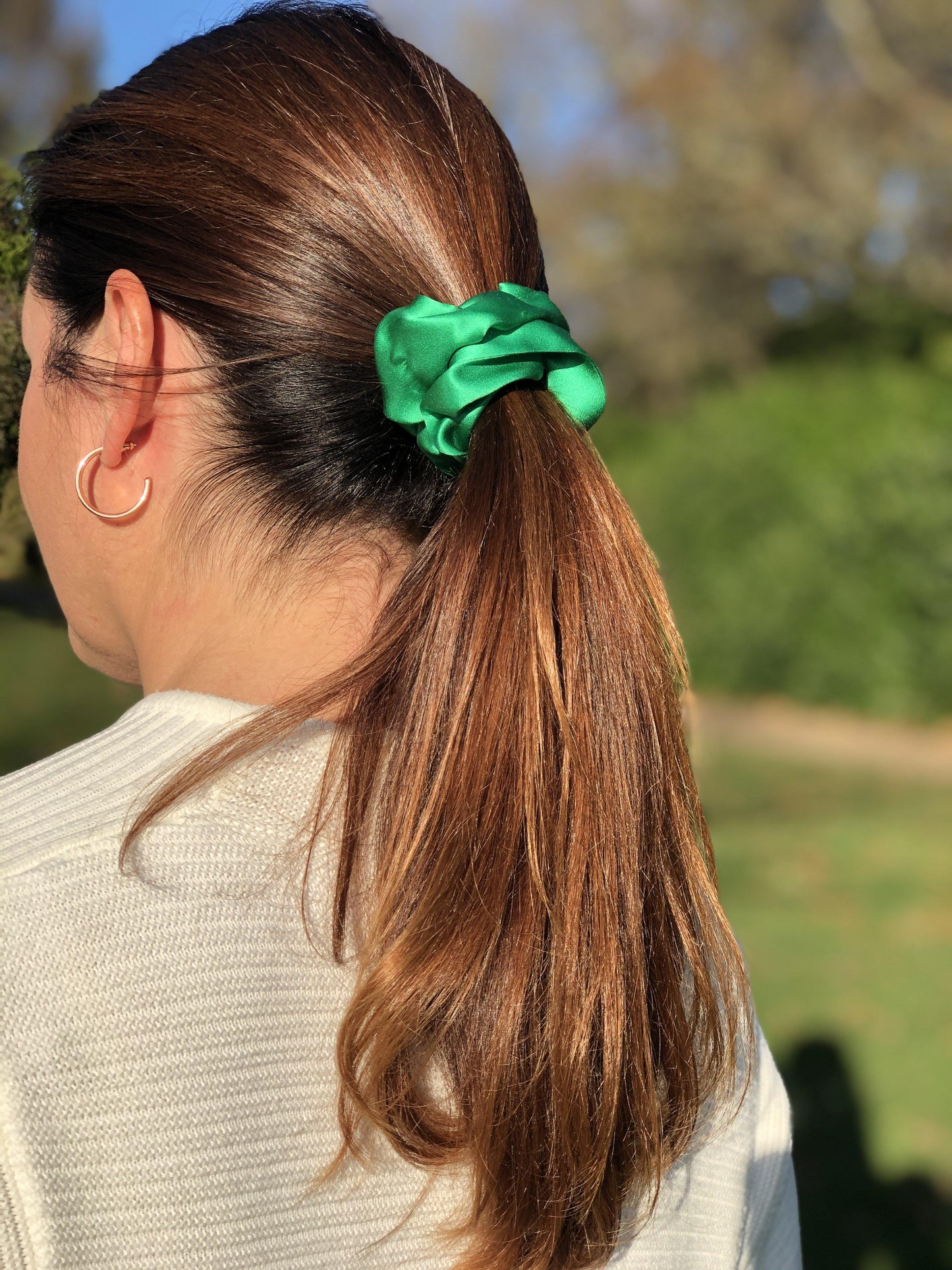 Pure Mulberry Silk Hair tie Scrunchies - various jewel colours